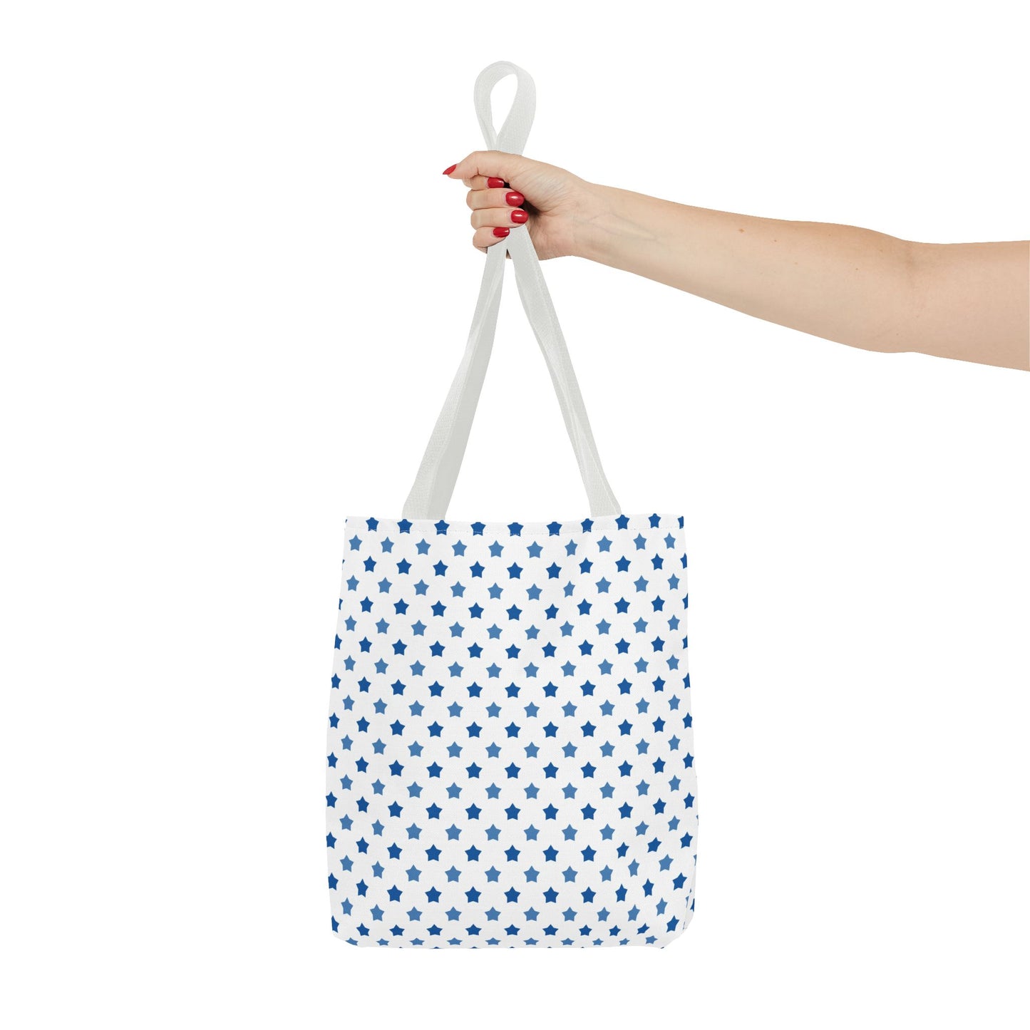Blue Star Pattern Tote Bag, Stylish Reusable Tote, Shopping Bag, Beach Bag, Gift for Her, Eco-Friendly Accessories