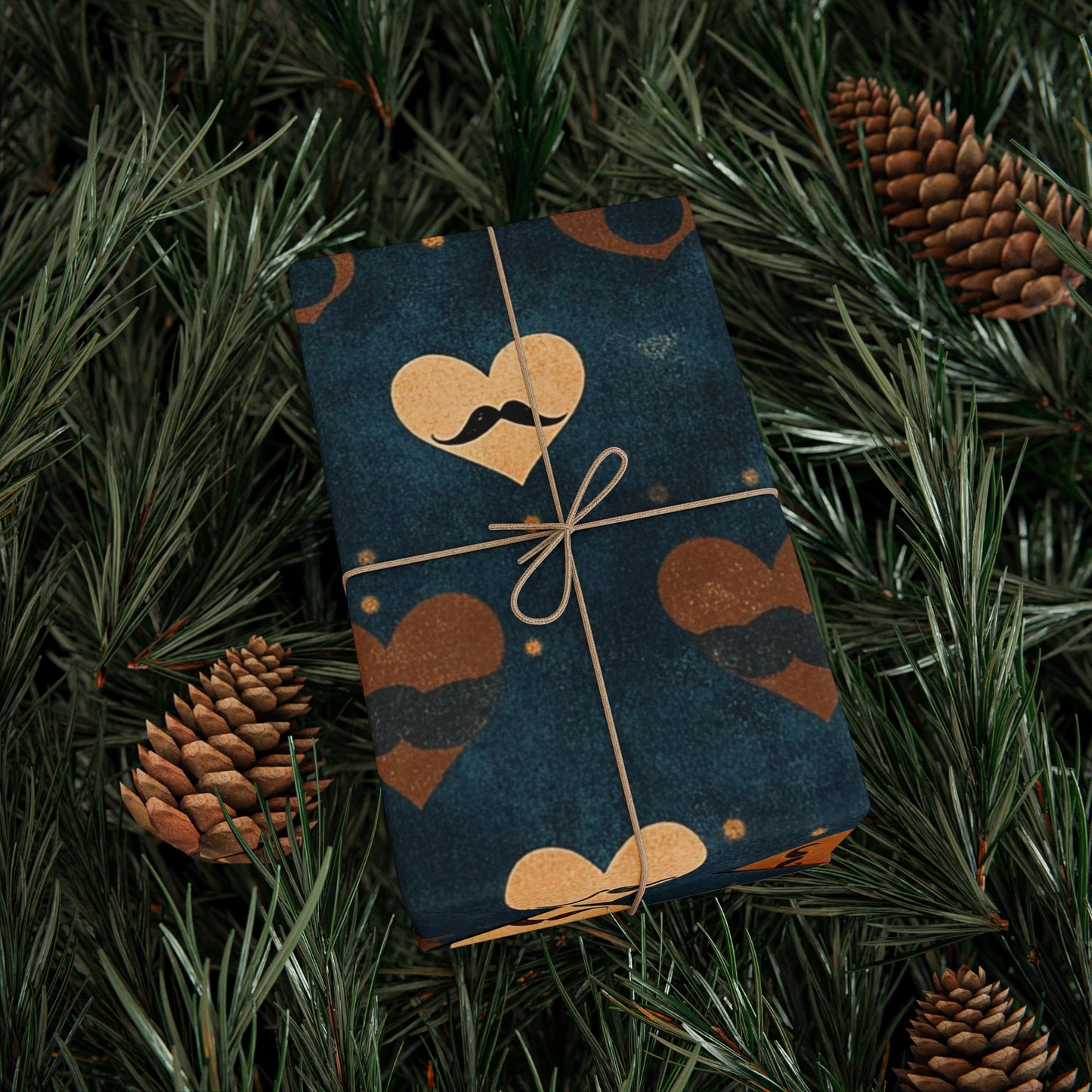 Heart Pattern Wrapping Paper, Romantic Gift Wrap, Valentine's Day, Birthday Present, Eco-Friendly Packaging, Rustic Decor