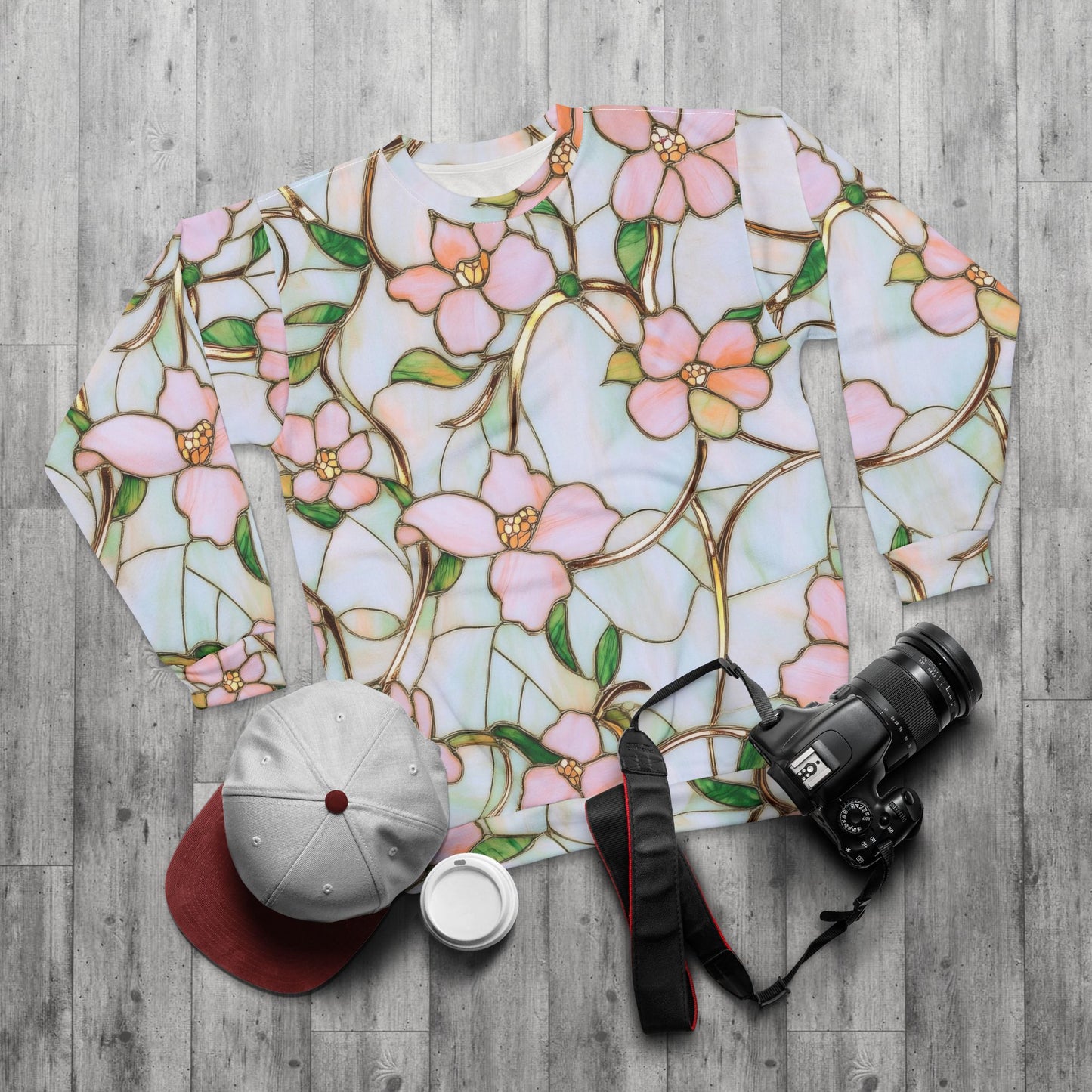 Stylish Floral Unisex Sweatshirt, Cozy Spring Fashion, Gift for Her, Perfect for Everyday Wear, Floral AOP Design