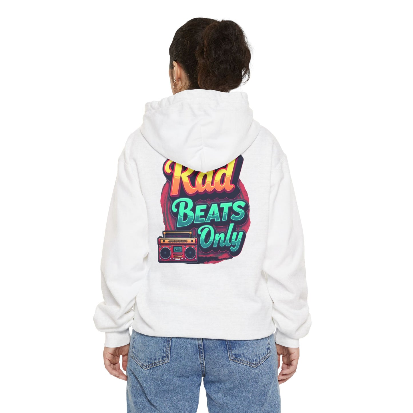 Rad Beats Unisex Hoodie, Music Lover Gift, Fun Retro Apparel, Unique Streetwear, Perfect for Casual Outfits