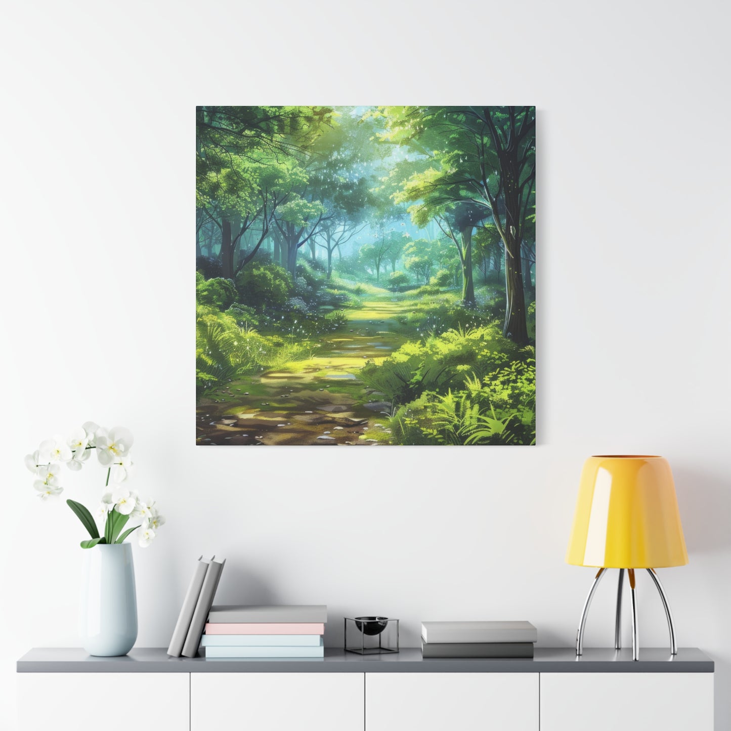 Serene Forest Canvas Print, Nature Wall Art, Home Decor, Gift for Nature Lovers, Eco-Friendly Artwork, Meditation Decoration