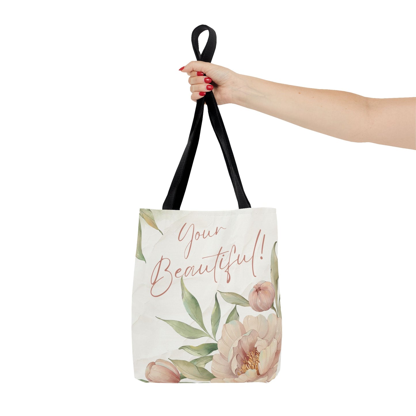 Your Beautiful Floral Tote Bag, Inspirational Tote, Eco-Friendly Tote, Gift for Mom, Fashionable Grocery Bag