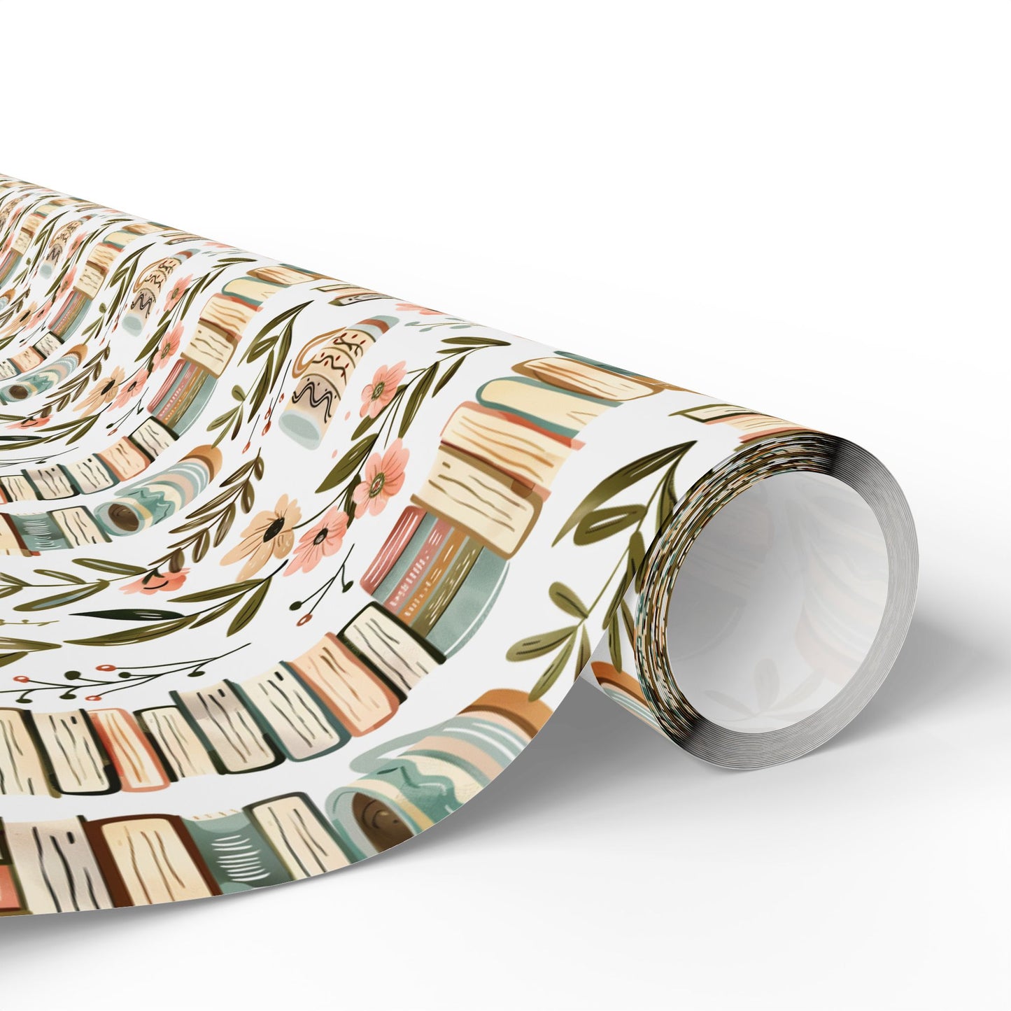 Whimsical Book-Themed Wrapping Paper, Floral Gift Wrap, Eco-Friendly Packaging, Book Lovers Gift, Literary Decor, Birthday Wrapping
