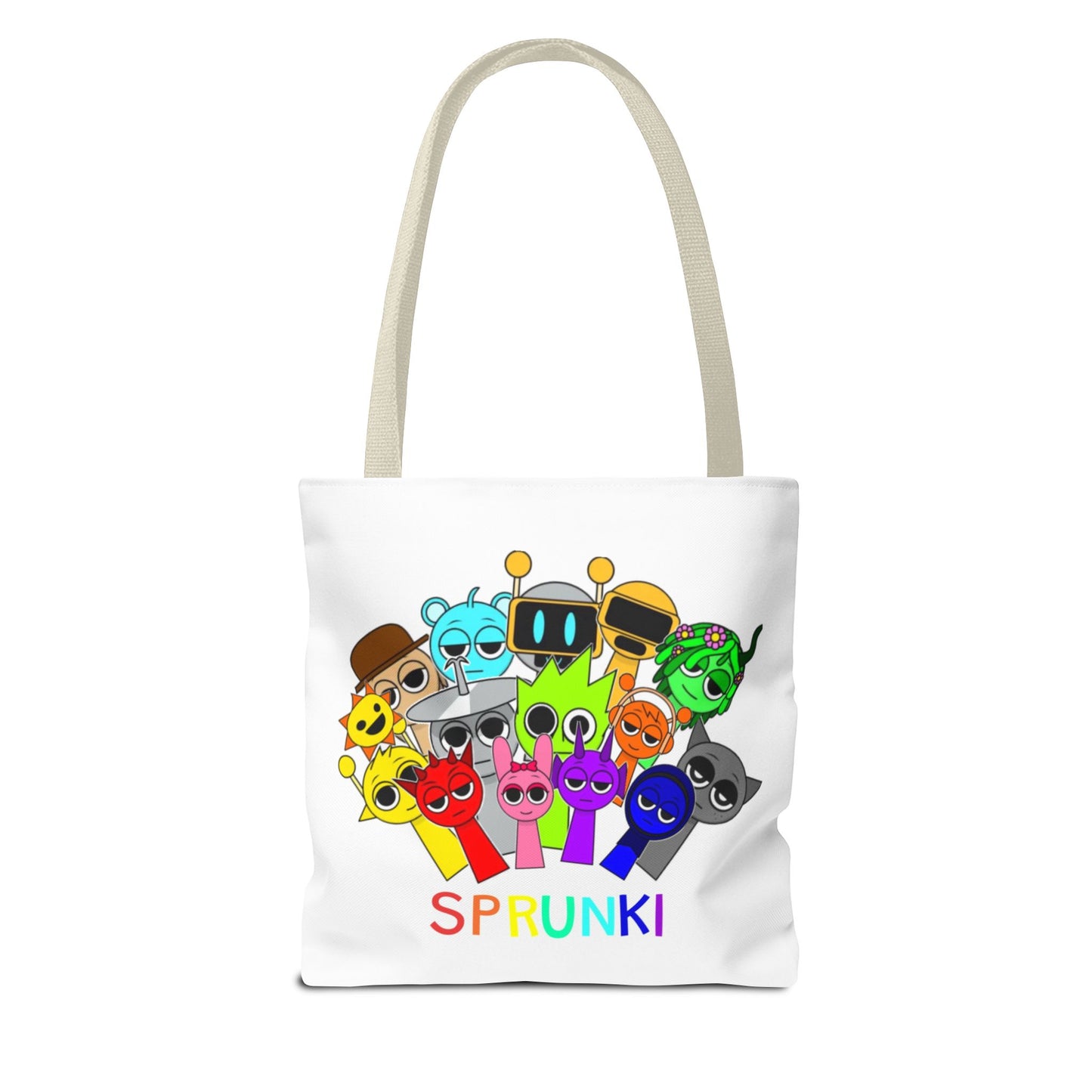 Fun Character Tote Bag – Sprunki Design, Cute Shopping Bag, Colorful Art Tote, Gift for Kids, Cartoon Lovers