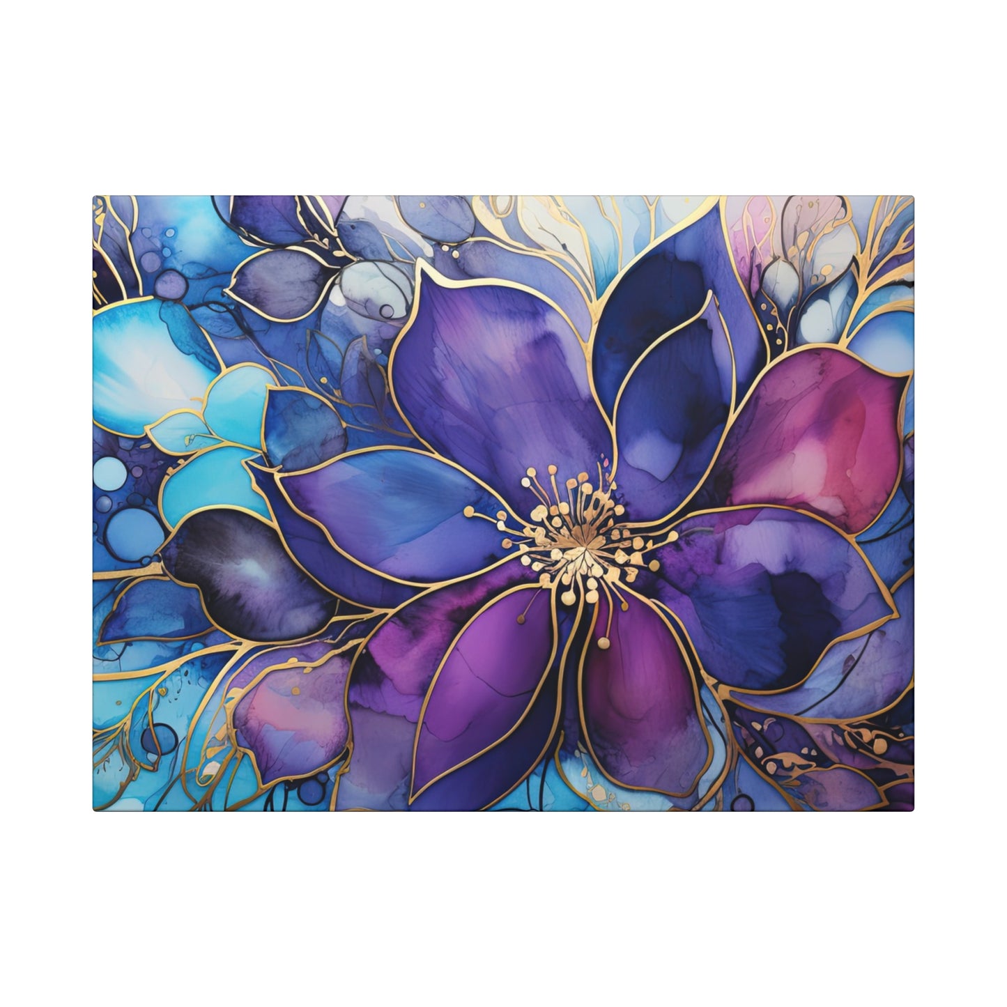 Vibrant Floral Canvas Art Wraps, 1.6" - Boho Decor, Home Wall Art, Gift for Art Lovers, Modern Interior Design, Brighten Up Your Space