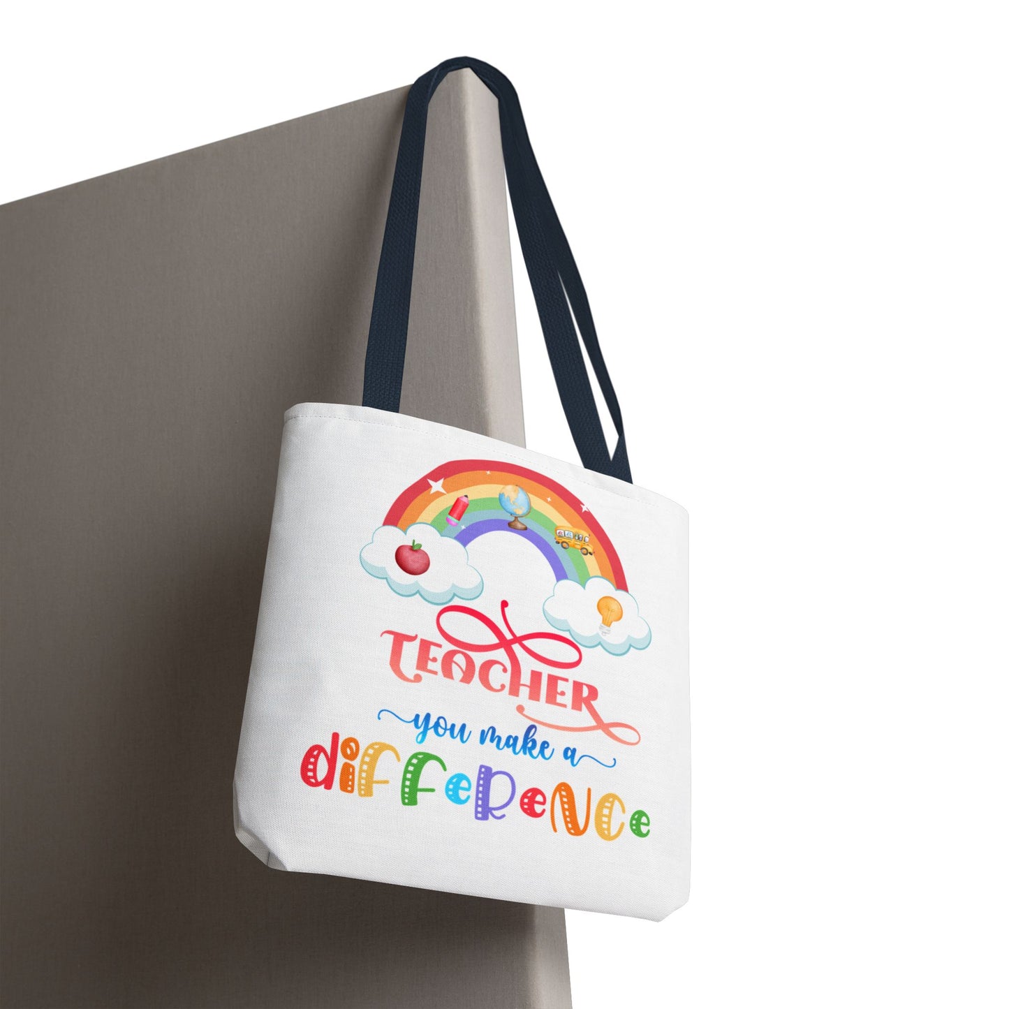 Teacher Appreciation Tote Bag, Inspirational Gift for Educators, Rainbow Design, School Bag, End of Year Present, Birthday Gift