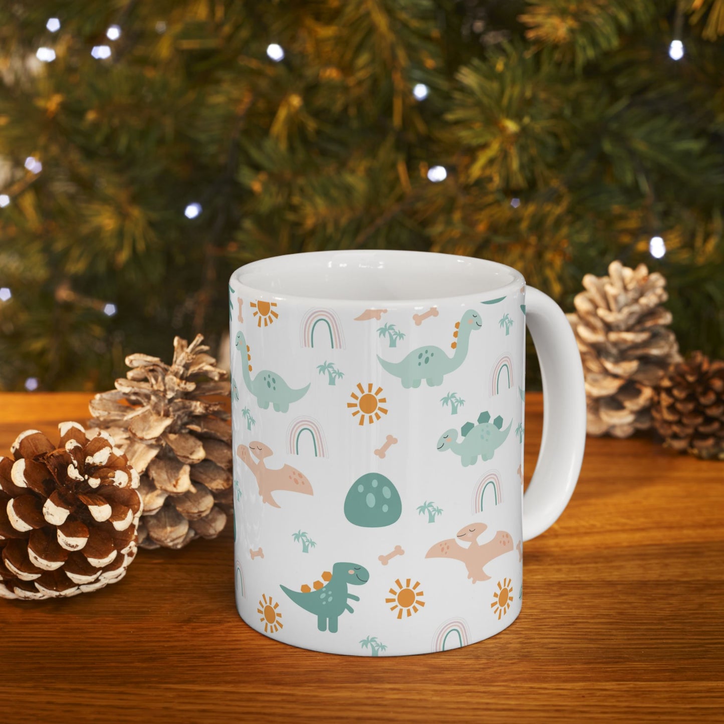 Whimsical Dinosaur Ceramic Mug - Fun Kids Drinkware | 11oz & 15oz