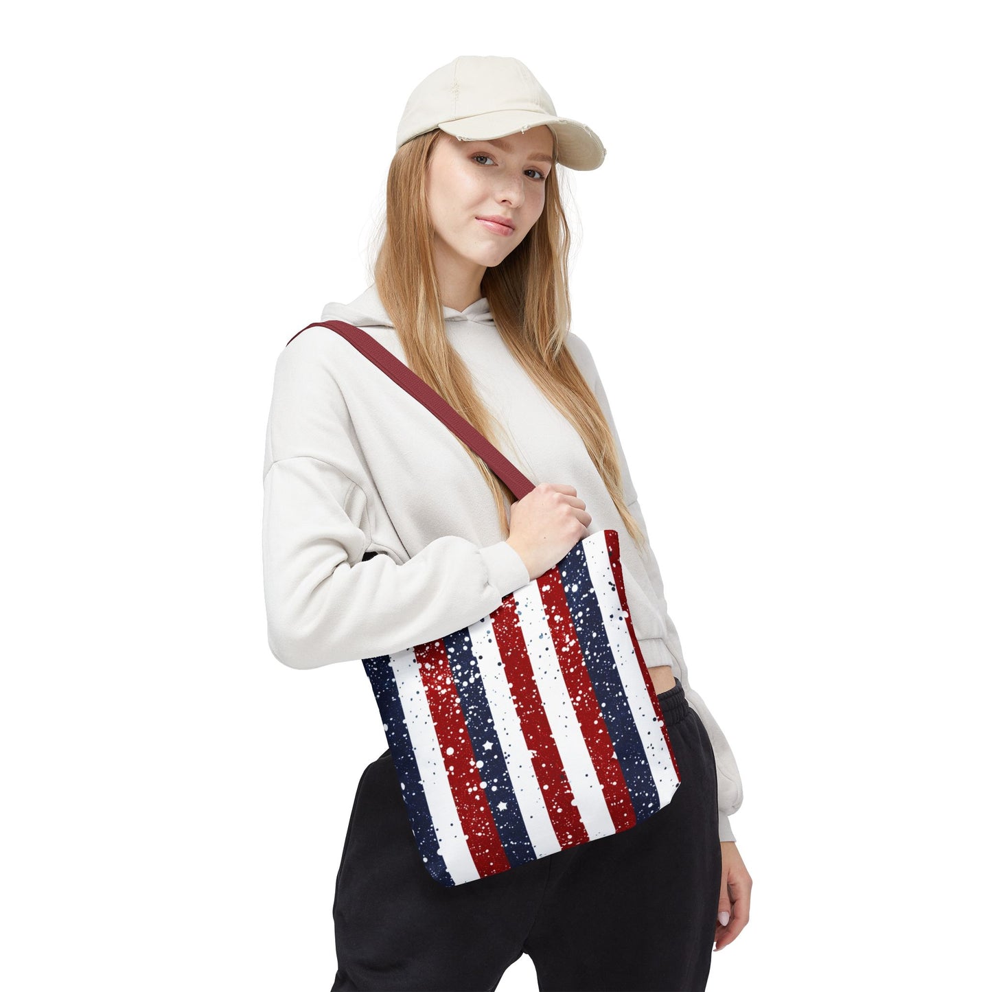 Patriotic Tote Bag, USA Flag Tote, Fourth of July Bags, Beach Bag, Independence Day Shopper, American Pride Accessory