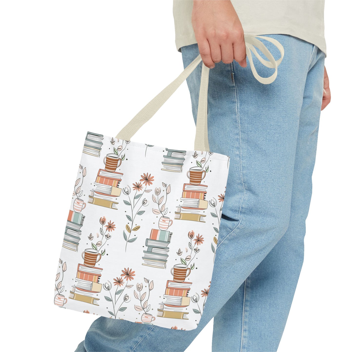 Book Lover's Floral Tote Bag, Perfect for Book Clubs, Library Visits, Eco-Friendly Gift, Reading Enthusiasts, Study Essentials