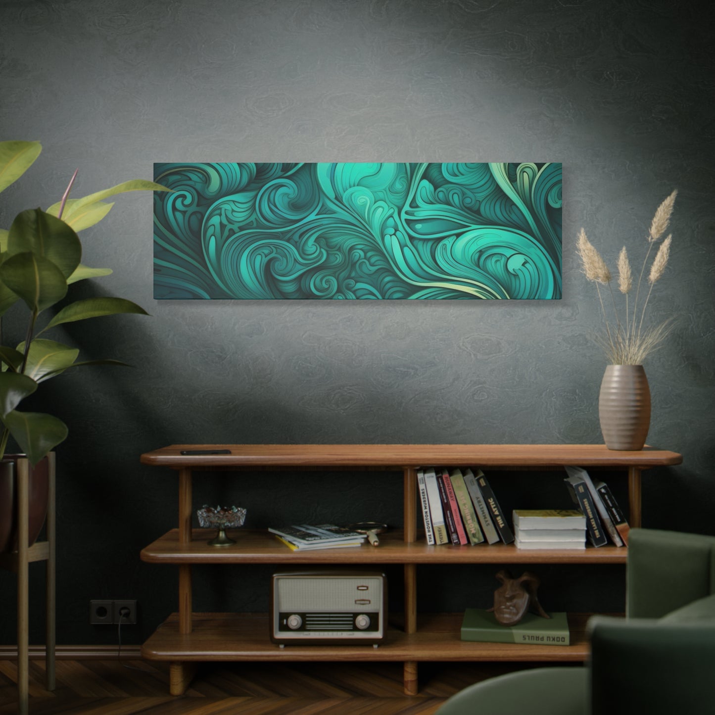 Artistic Stretched Canvas Wall Art, Modern Home Décor, Abstract Swirl Design, Living Room Decoration, Unique Gift for Art Lovers