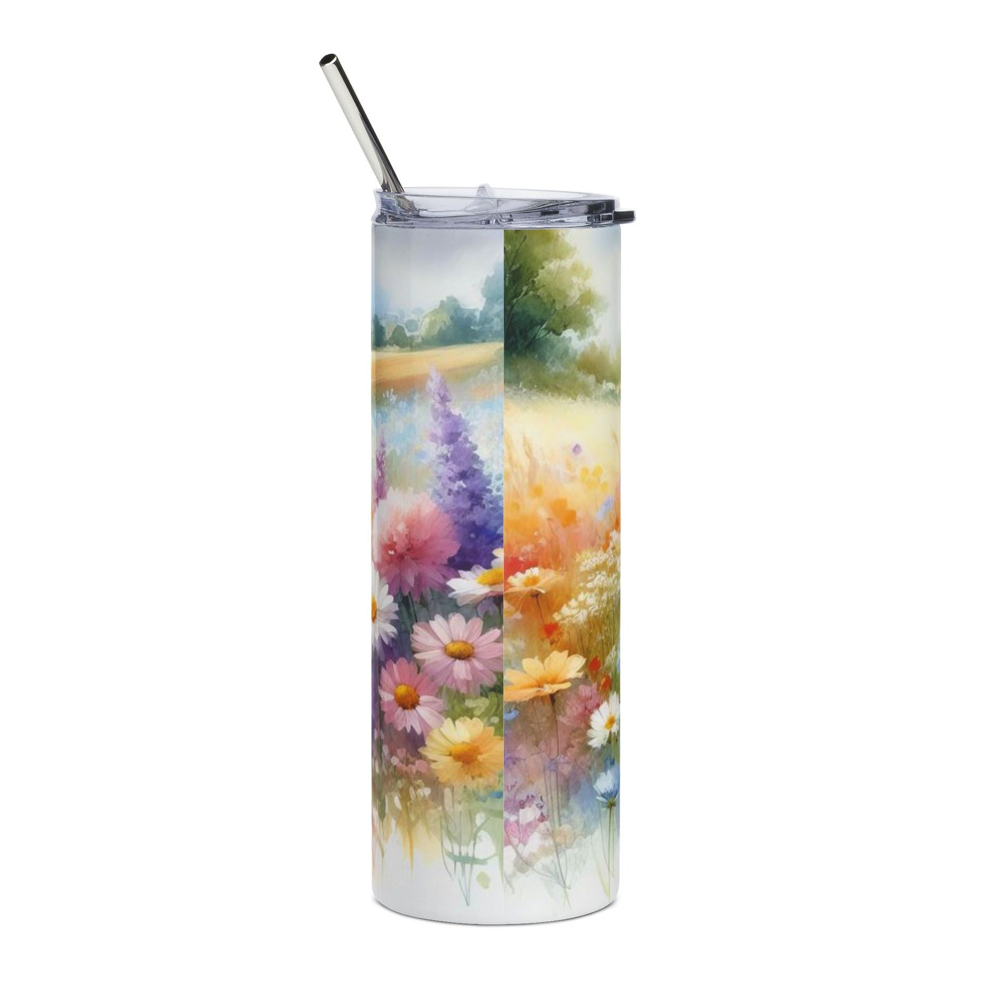 Floral Stainless Steel Tumbler - 20oz, Insulated Drinkware, Travel Mug, Gift for Her, Summer Vibe, Eco-Friendly Beverage Container