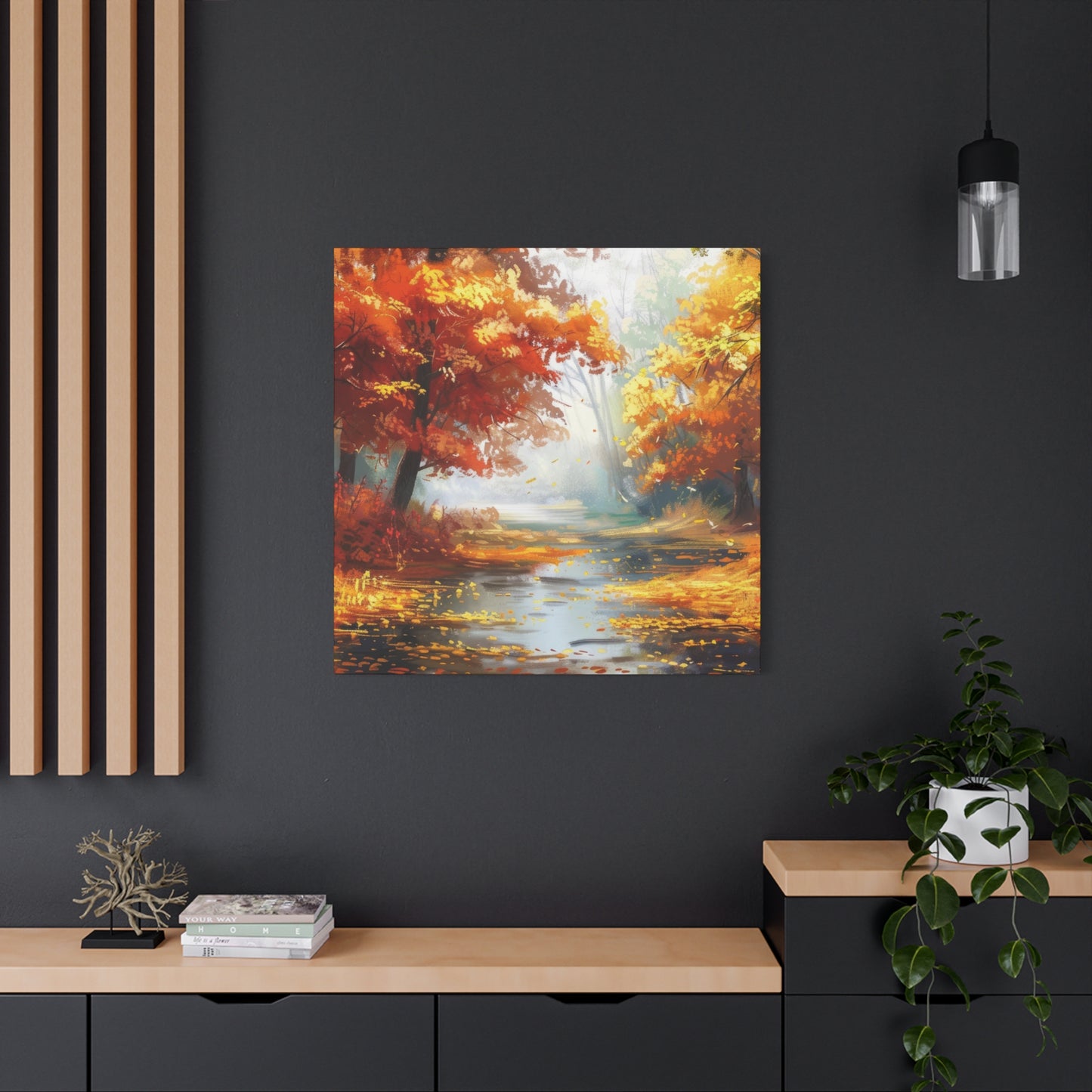 Autumn Serenity Canvas Art, Fall Decor, Nature Wall Art, Seasonal Home Decoration, Cozy Living Room Art