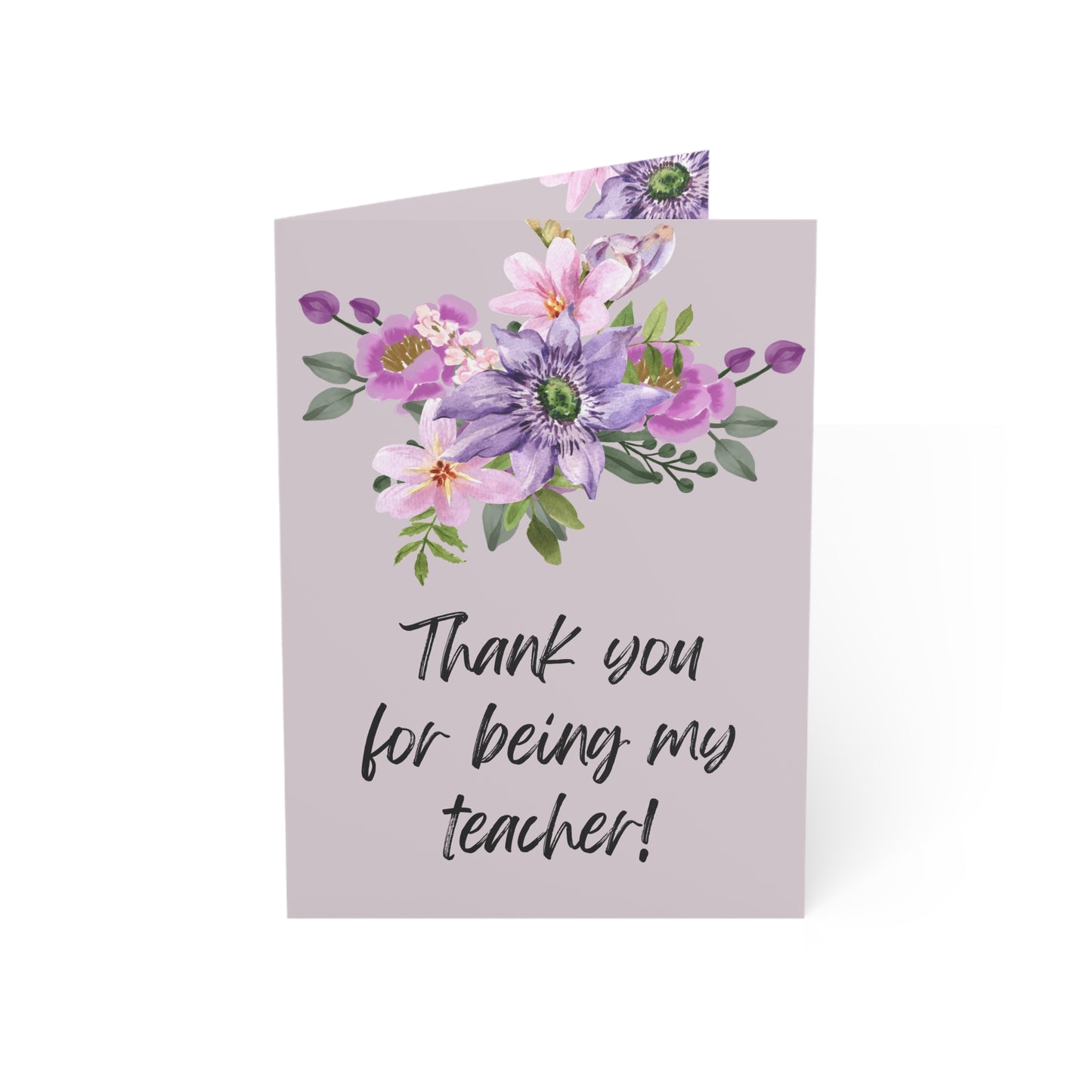 Floral Teacher Appreciation Greeting Cards | Thank You Cards for Teachers | Thank You Notes | Birthday Cards | Set of 1-50