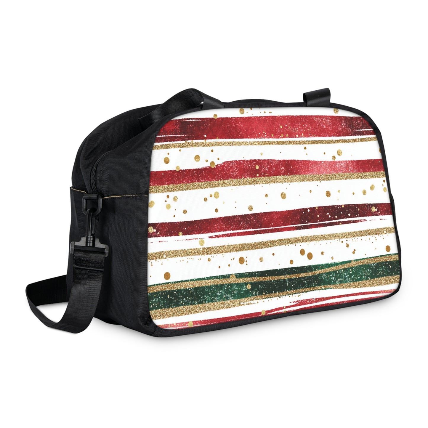 Chic Fitness Handbag with Festive Stripes, Gym Bag, Sports Tote, Holiday Workout Accessory, Stylish Travel Bag, Fitness Gifts