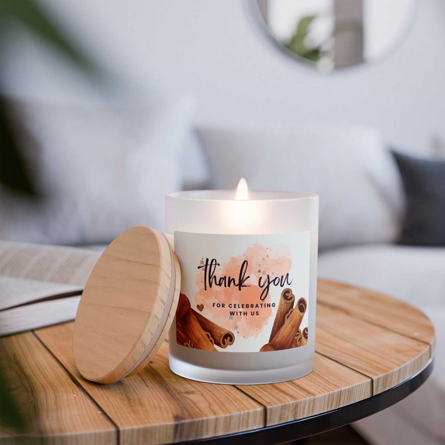 Personalized Thank You Candle - Frosted Glass 11oz