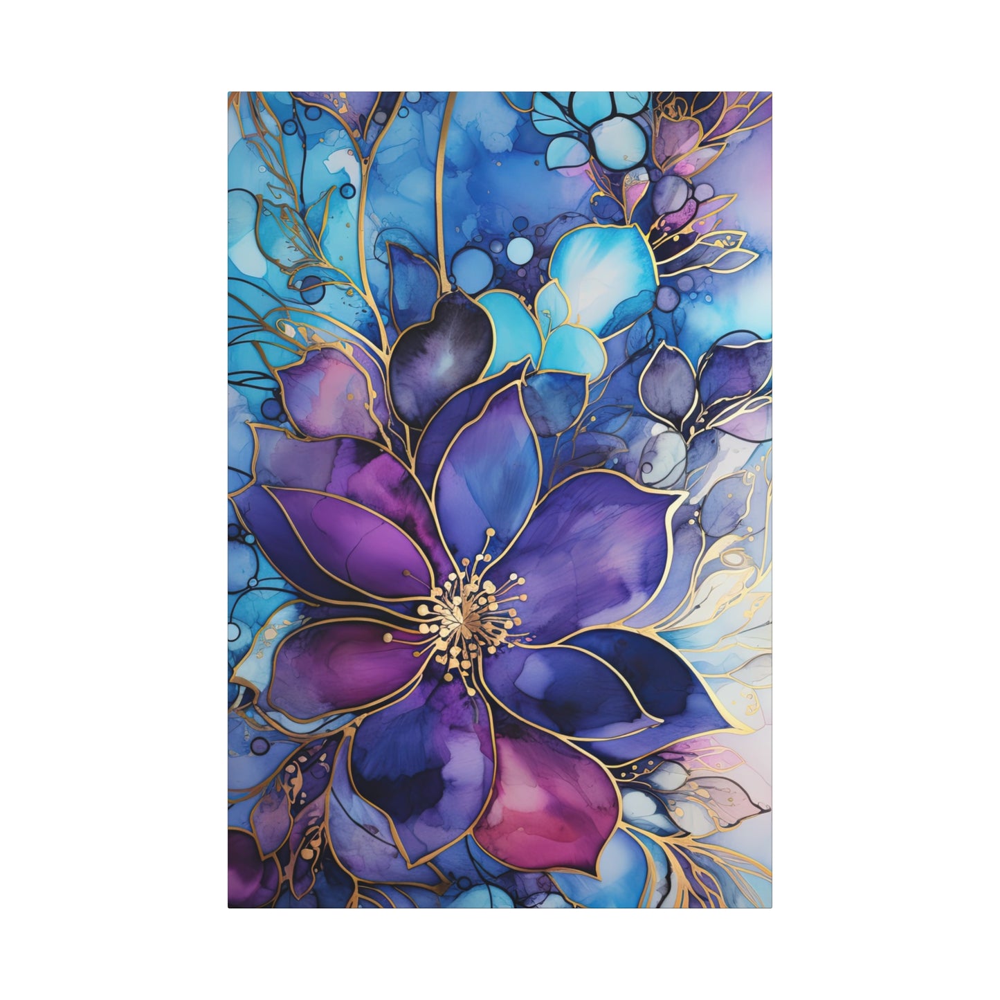 Vibrant Floral Canvas Art Wraps, 1.6" - Boho Decor, Home Wall Art, Gift for Art Lovers, Modern Interior Design, Brighten Up Your Space