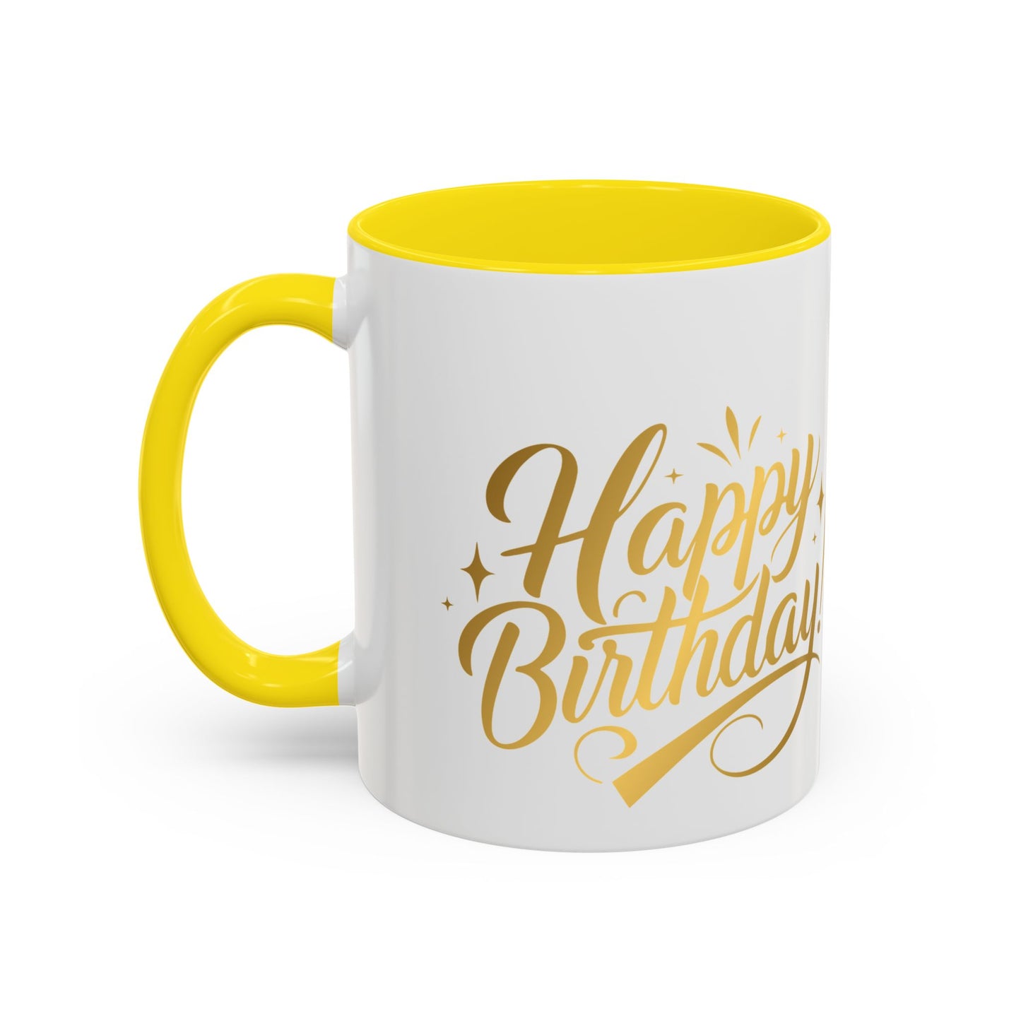 Happy Birthday Accent Coffee Mug - Cute Dinosaur with Balloons - Fun Celebration Drinkware