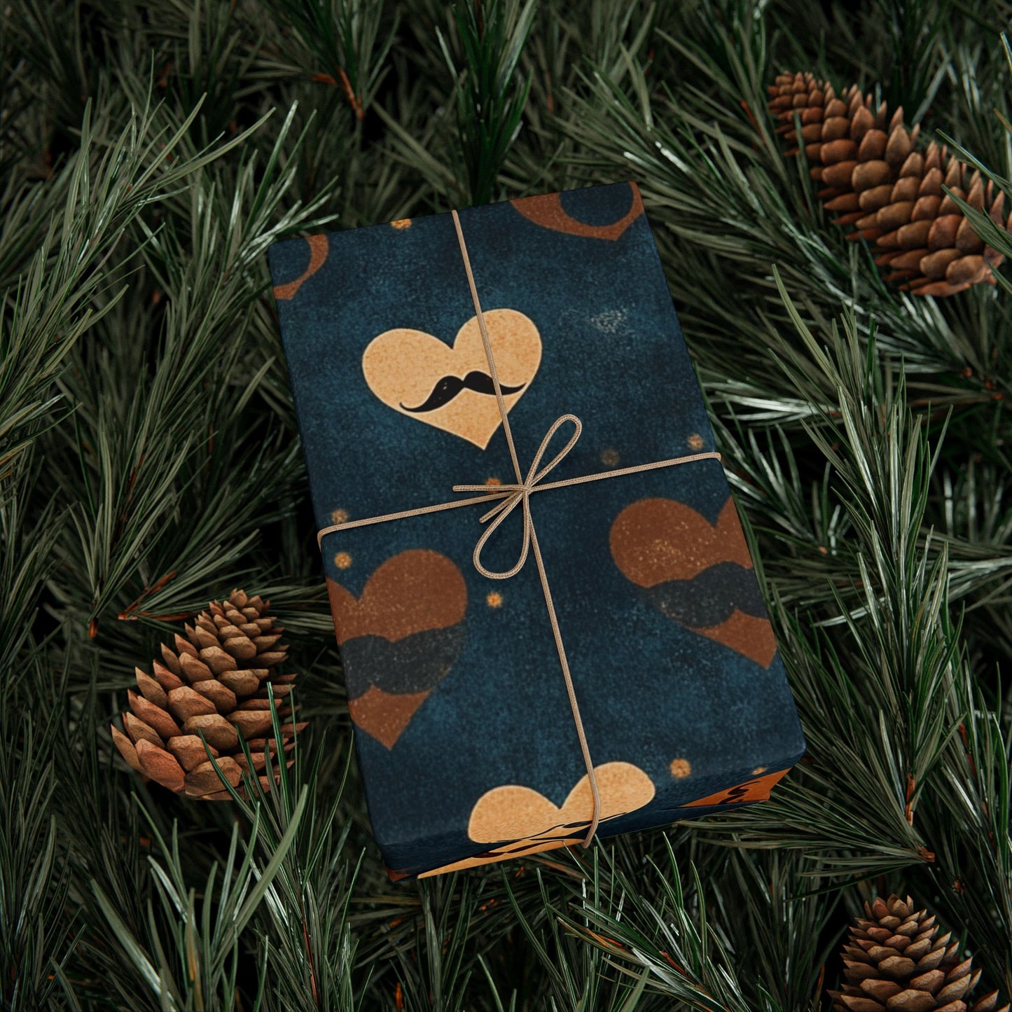 Heart Pattern Wrapping Paper, Romantic Gift Wrap, Valentine's Day, Birthday Present, Eco-Friendly Packaging, Rustic Decor