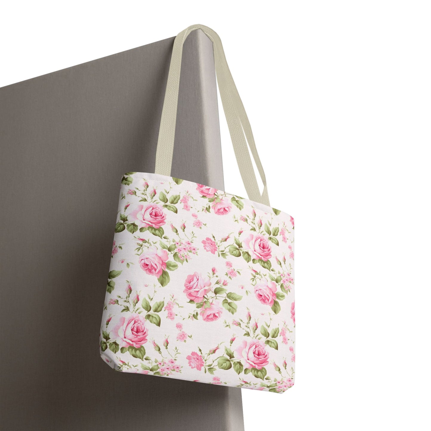 Floral Tote Bag, Rose Pattern Shoulder Bag, Stylish Eco-Friendly Shopper, Gift for Her, Spring Summer Accessory
