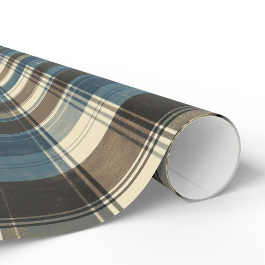 Plaid Wrapping Paper Roll, Rustic Gift Wrap for Holidays, Birthday, and Special Occasions