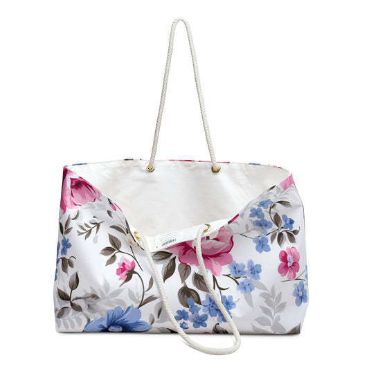 Floral Weekender Bag - Stylish Tote for Travel, Beach, Gym, Weekend Getaways, Versatile Storage
