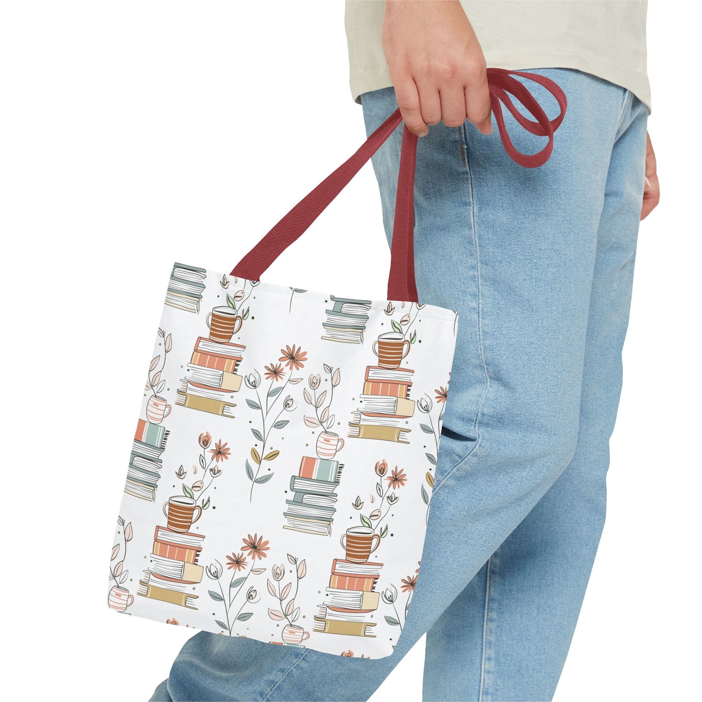 Book Lover's Floral Tote Bag, Perfect for Book Clubs, Library Visits, Eco-Friendly Gift, Reading Enthusiasts, Study Essentials