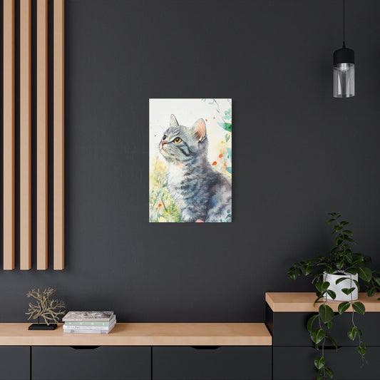Watercolor Cat Canvas Art Print | Cat Lover Decor, Pet Sympathy Gift, Home Wall Art, Animal Lover Gift, Cat Wall Decor