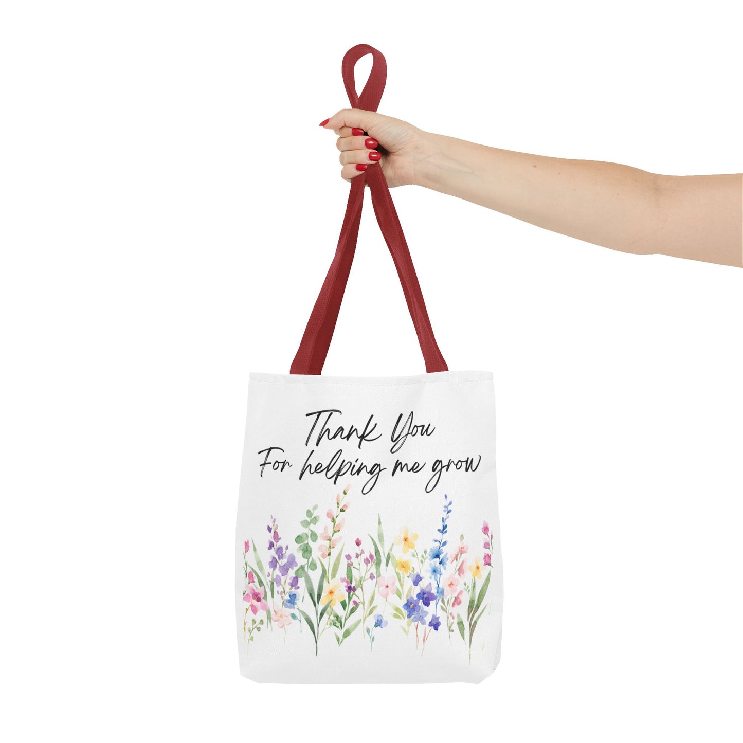 Thank You Floral Tote Bag, Appreciation Gift, Eco-Friendly Bag, Wedding Favor, Teacher's Gift, Summer Tote, Gardening Accessory