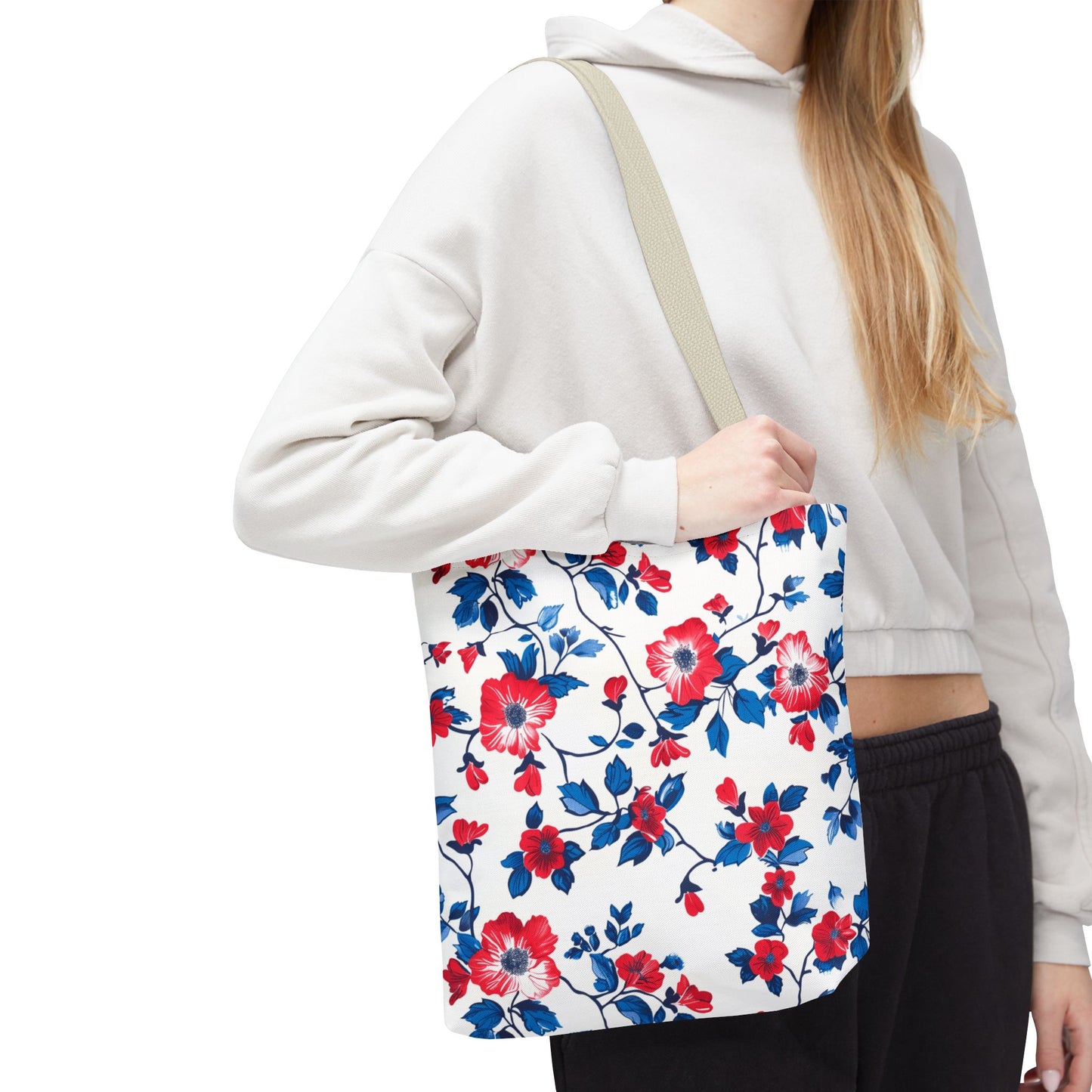 Floral Print Tote Bag, Perfect for Everyday Use, Shopping, Beach Days, Mother’s Day Gift, Eco-Friendly Carryall