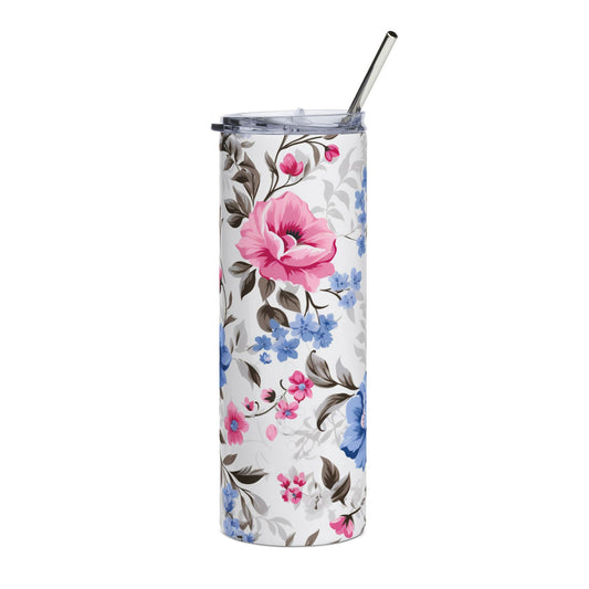 Floral Stainless Steel Tumbler, 20oz | Insulated Drinkware for Home, Travel, Gifts | Perfect for Parties, Weddings, Birthdays, and More