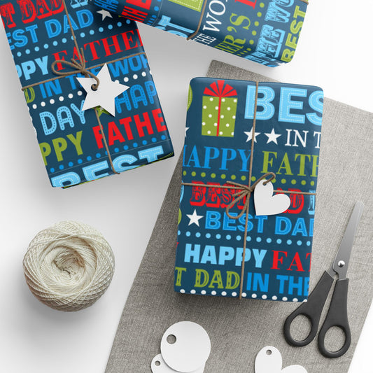 Father's Day Wrapping Paper, Festive Gift Wrap for Dads, Birthday Wrapping Paper, Best Dad Gift Wrap, Male Birthday Celebration