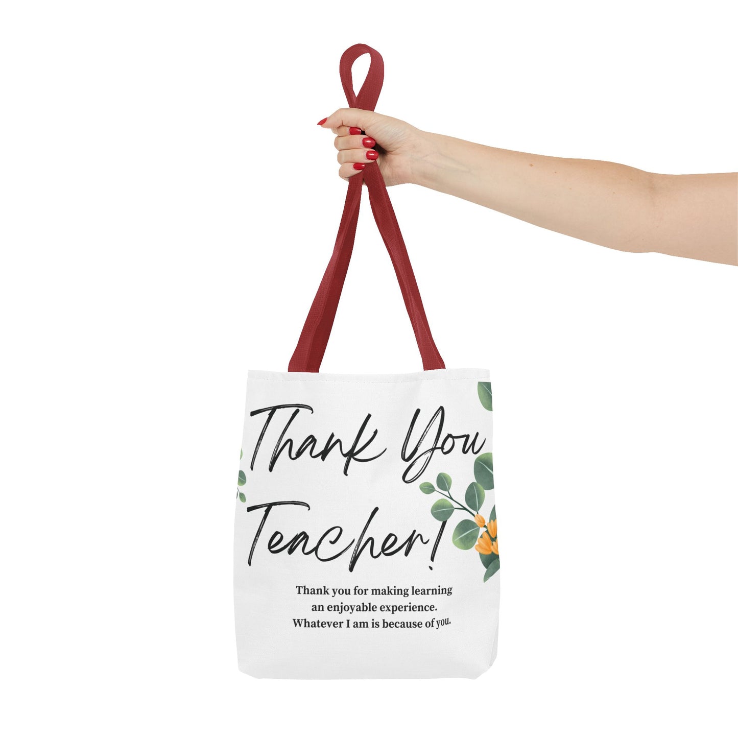 Thank You Teacher Tote Bag | Floral AOP Design | Appreciation Gift | Back to School | Teacher's Day | Eco-Friendly Carryall