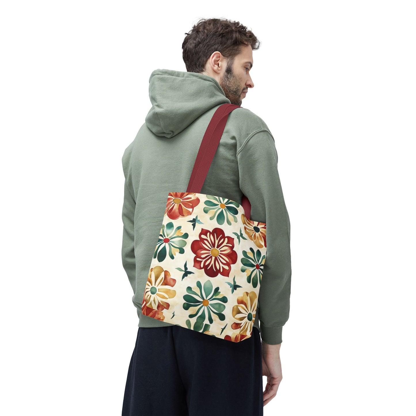 Boho Floral Tote Bag, Stylish Canvas Shopper, Eco-Friendly Bag, Beach, Travel, Grocery, Gift for Her