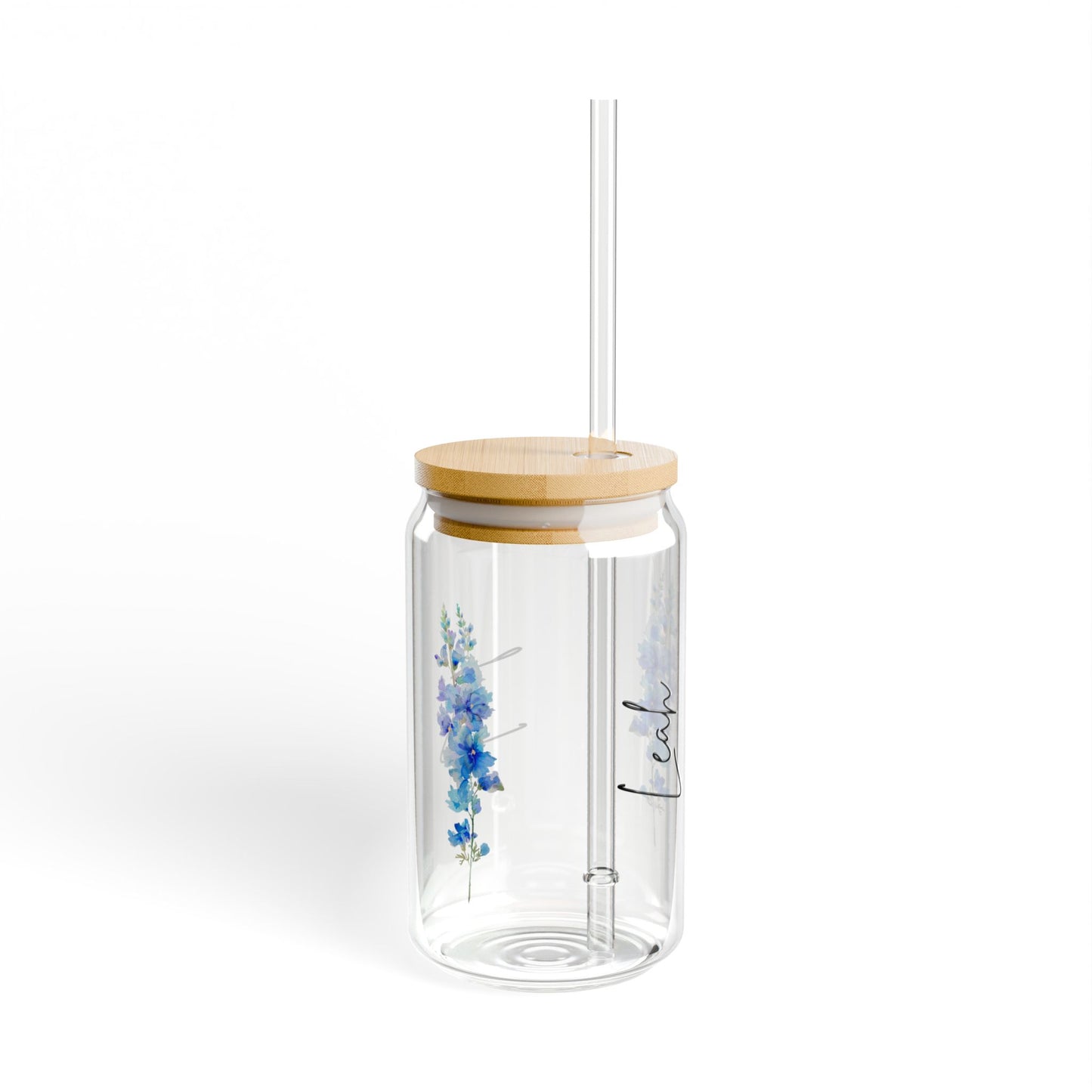 Floral Glass Sipper with Bamboo Lid, Eco-Friendly Drinkware, Reusable, Perfect for Summer Gatherings, Gifts for Friends and Family, [...]