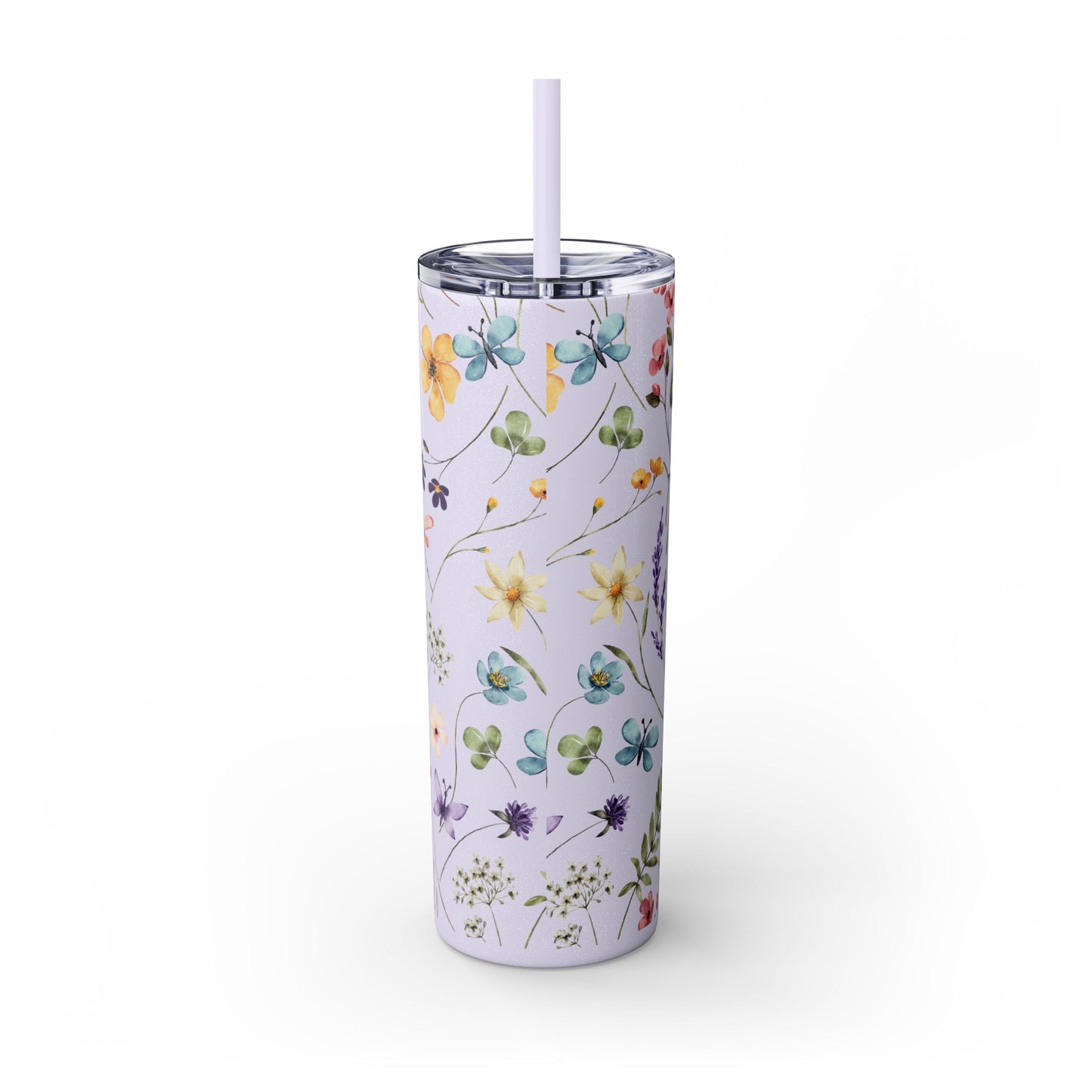 Floral Skinny Tumbler with Straw, 20oz | Elegant Drinkware for Floral Lovers, Eco-Friendly Travel Mug, Perfect Gift for Her, Wedding, [...]