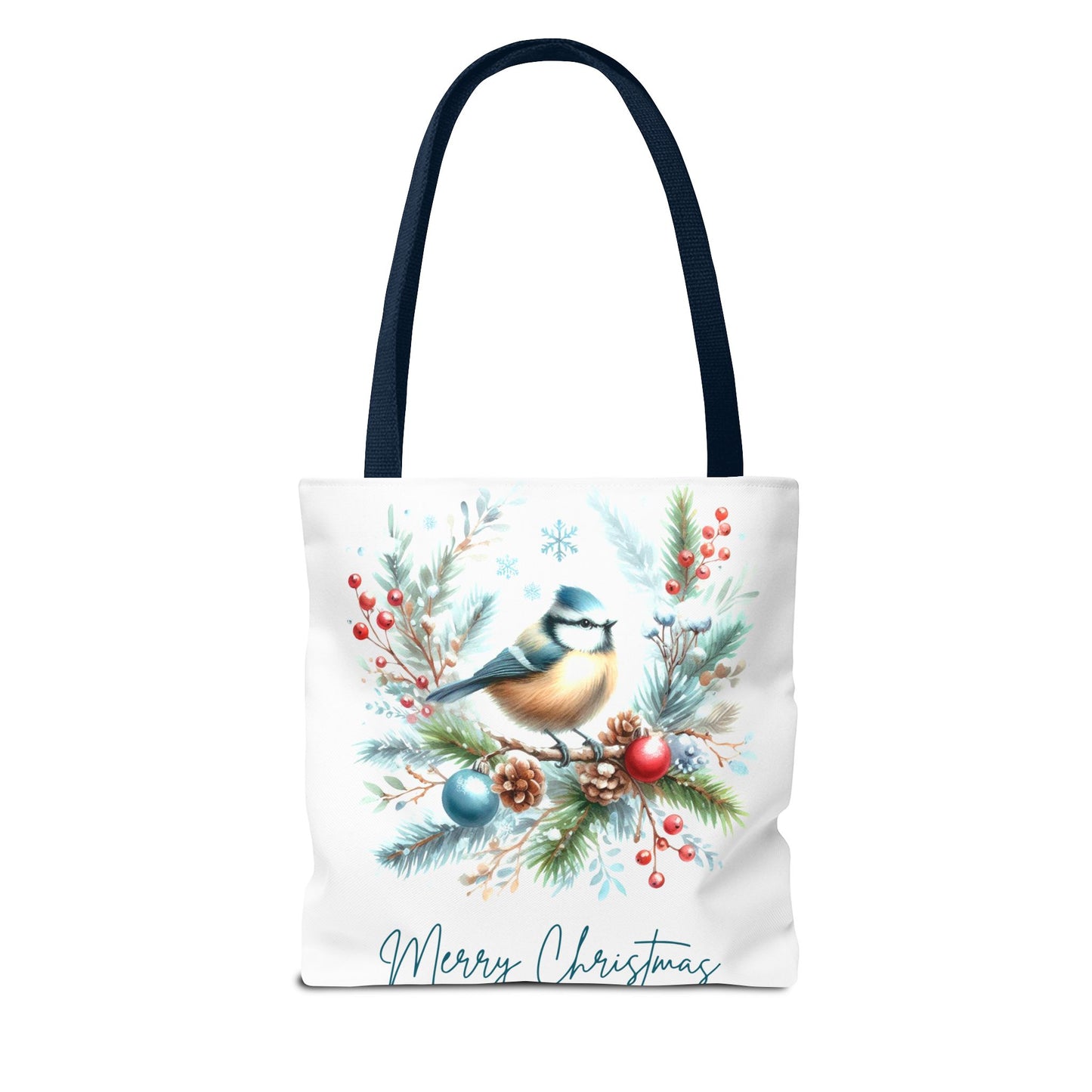 Merry Christmas Bird Design Tote Bag