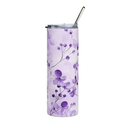 Floral Stainless Steel Tumbler, 20oz - Reusable Travel Mug, Perfect for Gifts, Parties, Home & Office, Hydration & Coffee Lovers