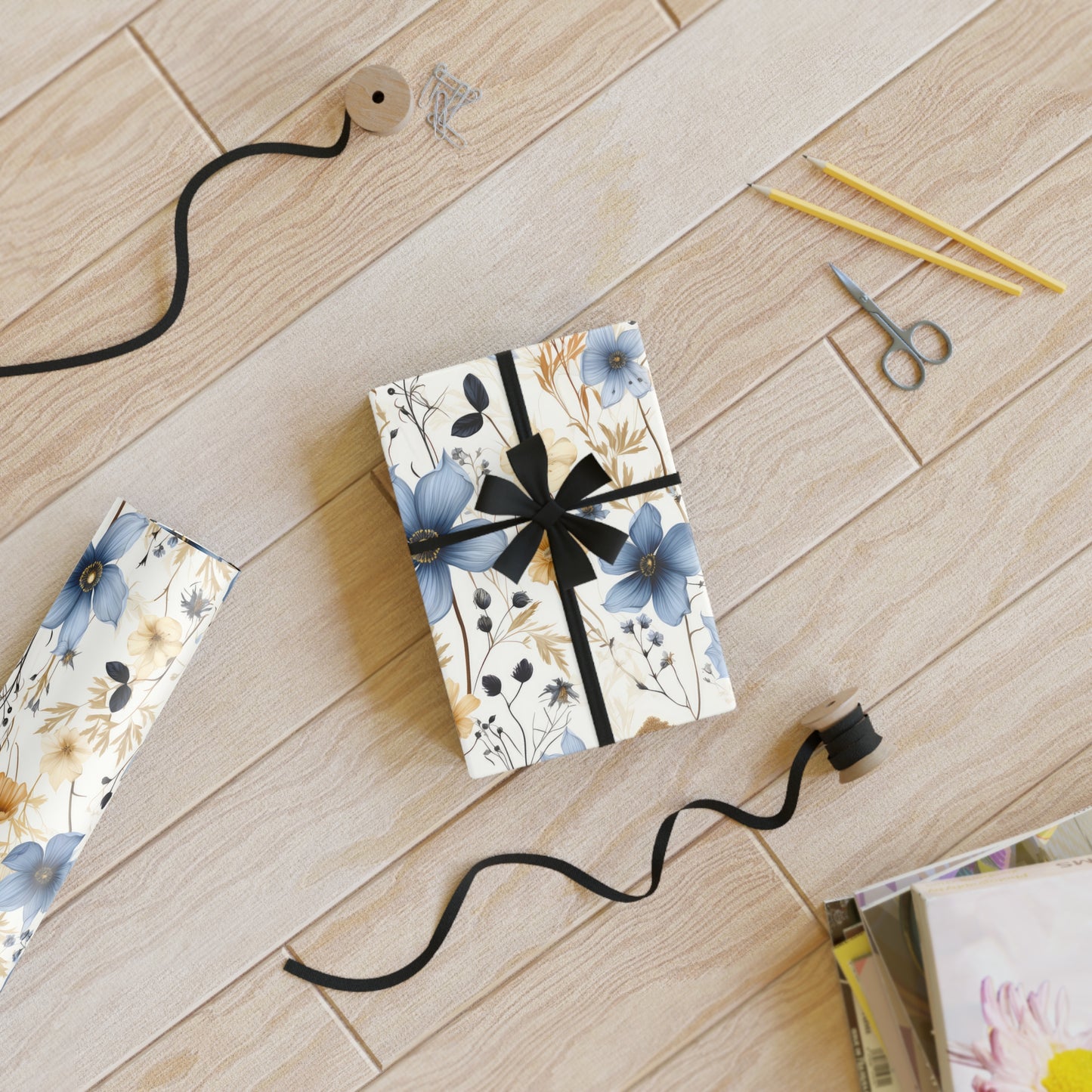 Floral Gift Wrapping Paper Roll