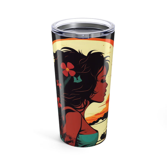 Tumbler 20oz with Vintage Tropical Sunset Design, Perfect for Beach Lovers, Unique Gift for Summer, Travel Mug, Outdoor Adventure, [...]