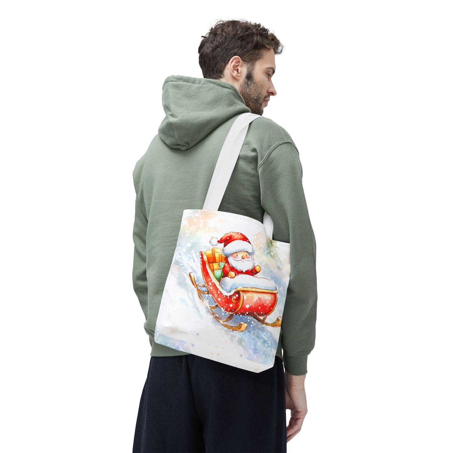 Festive Santa Sleigh Tote Bag