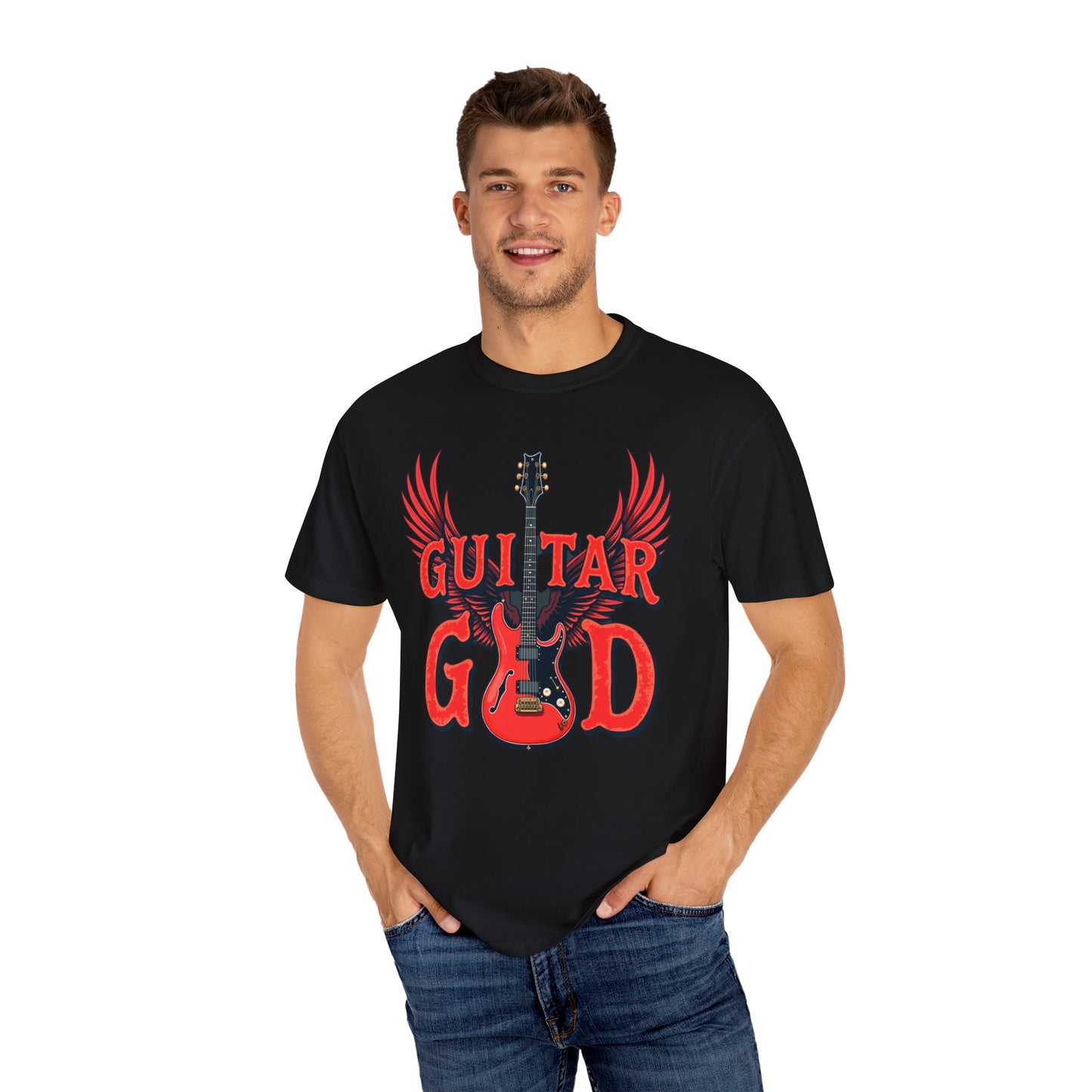 Guitar God T-Shirt, Music Lover Gift, Unisex Graphic Tee, Rock & Roll Apparel, Concert Outfit, Gift for Musicians