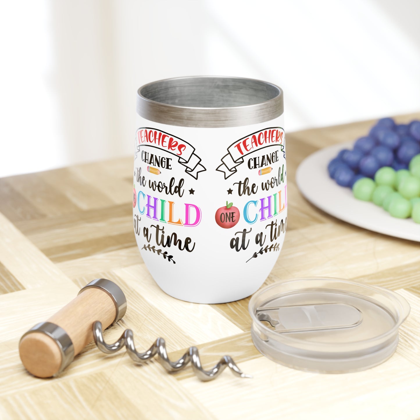 Teacher Appreciation Wine Tumbler, Gift for Educators, Inspirational Drinkware, Unique Teacher Gift, Classroom Coffee Cup