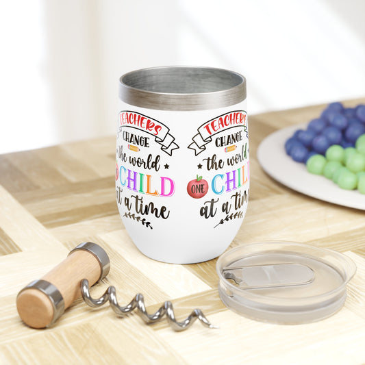 Teacher Appreciation Wine Tumbler, Gift for Educators, Inspirational Drinkware, Unique Teacher Gift, Classroom Coffee Cup