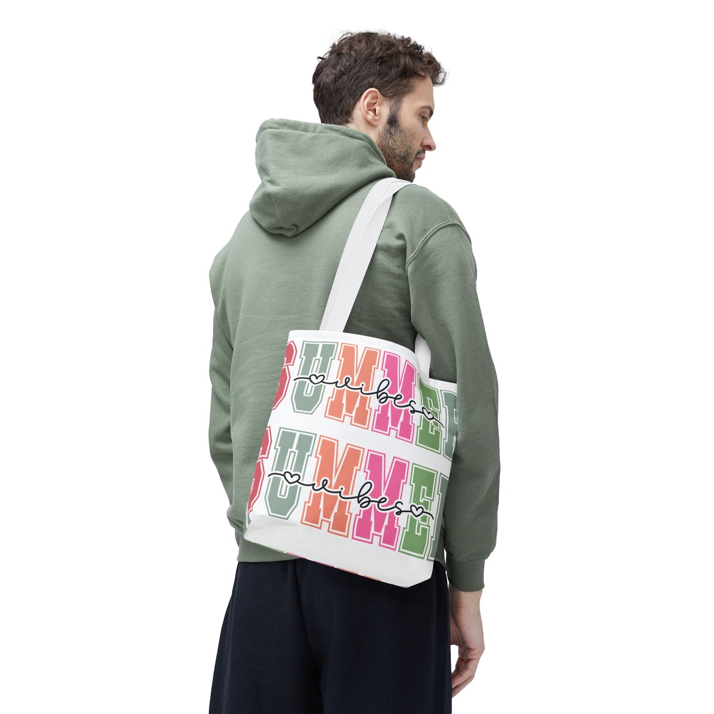 Colorful Summer Vibes Tote Bag, Beach Bag, Shopping Tote, Eco-Friendly Carryall, Vacation Essentials