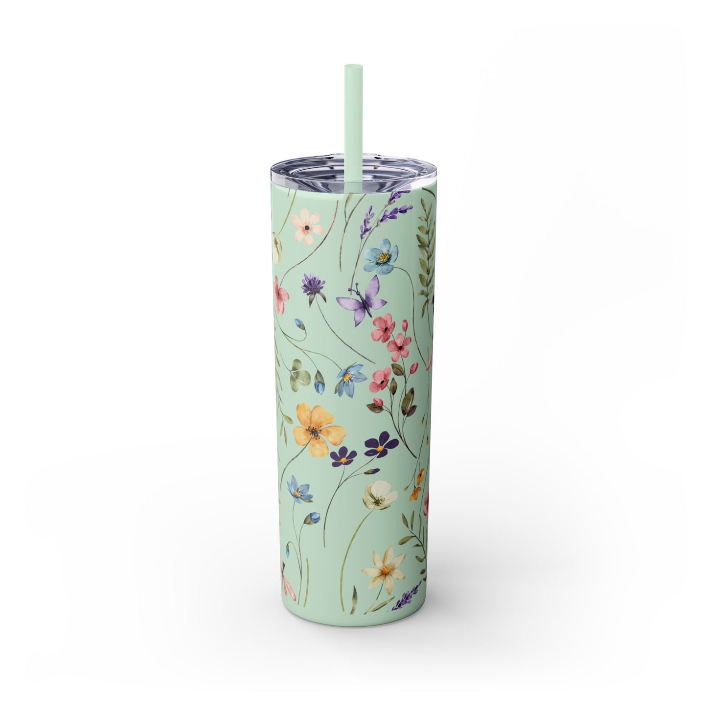 Floral Skinny Tumbler with Straw, 20oz | Elegant Drinkware for Floral Lovers, Eco-Friendly Travel Mug, Perfect Gift for Her, Wedding, [...]