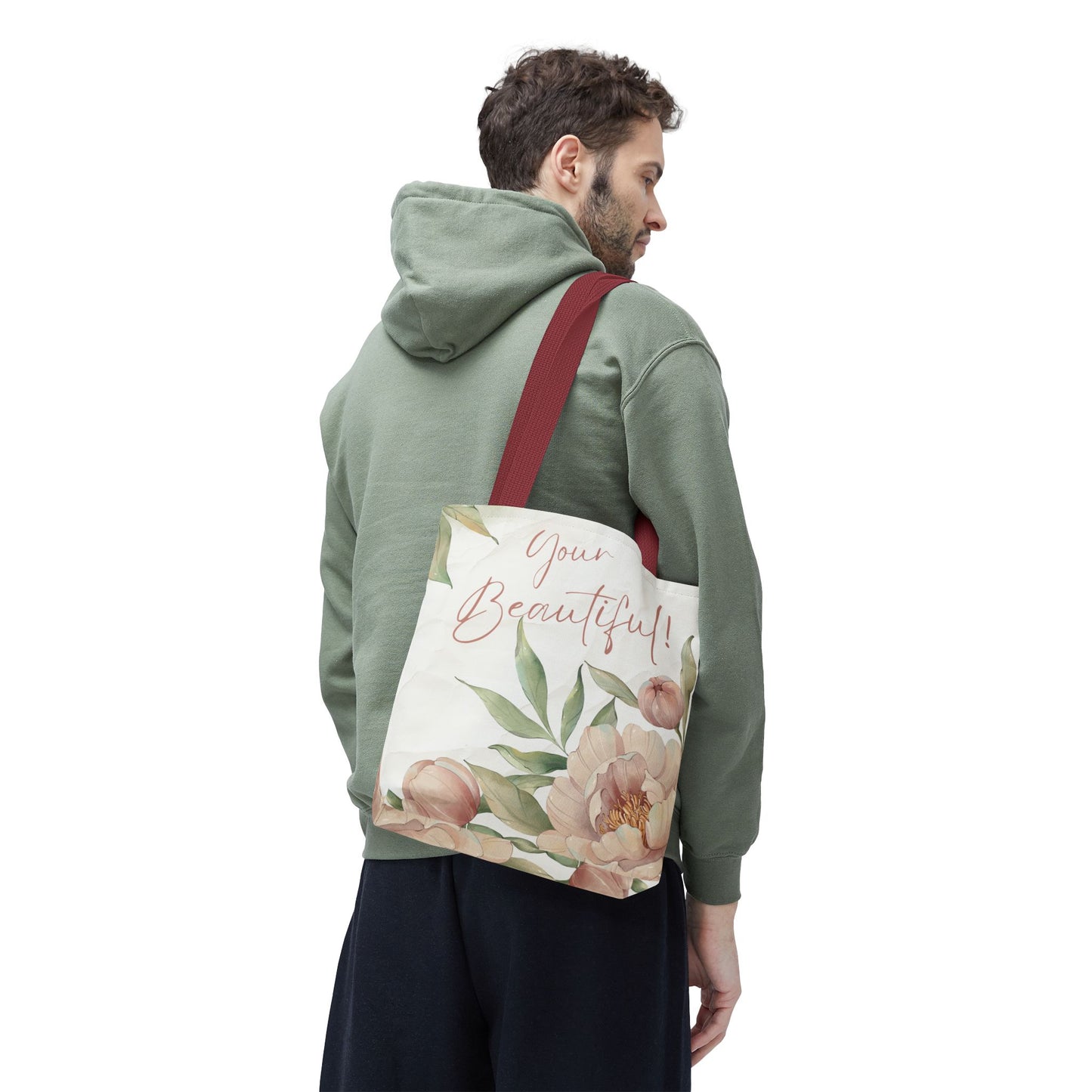 Your Beautiful Floral Tote Bag, Inspirational Tote, Eco-Friendly Tote, Gift for Mom, Fashionable Grocery Bag