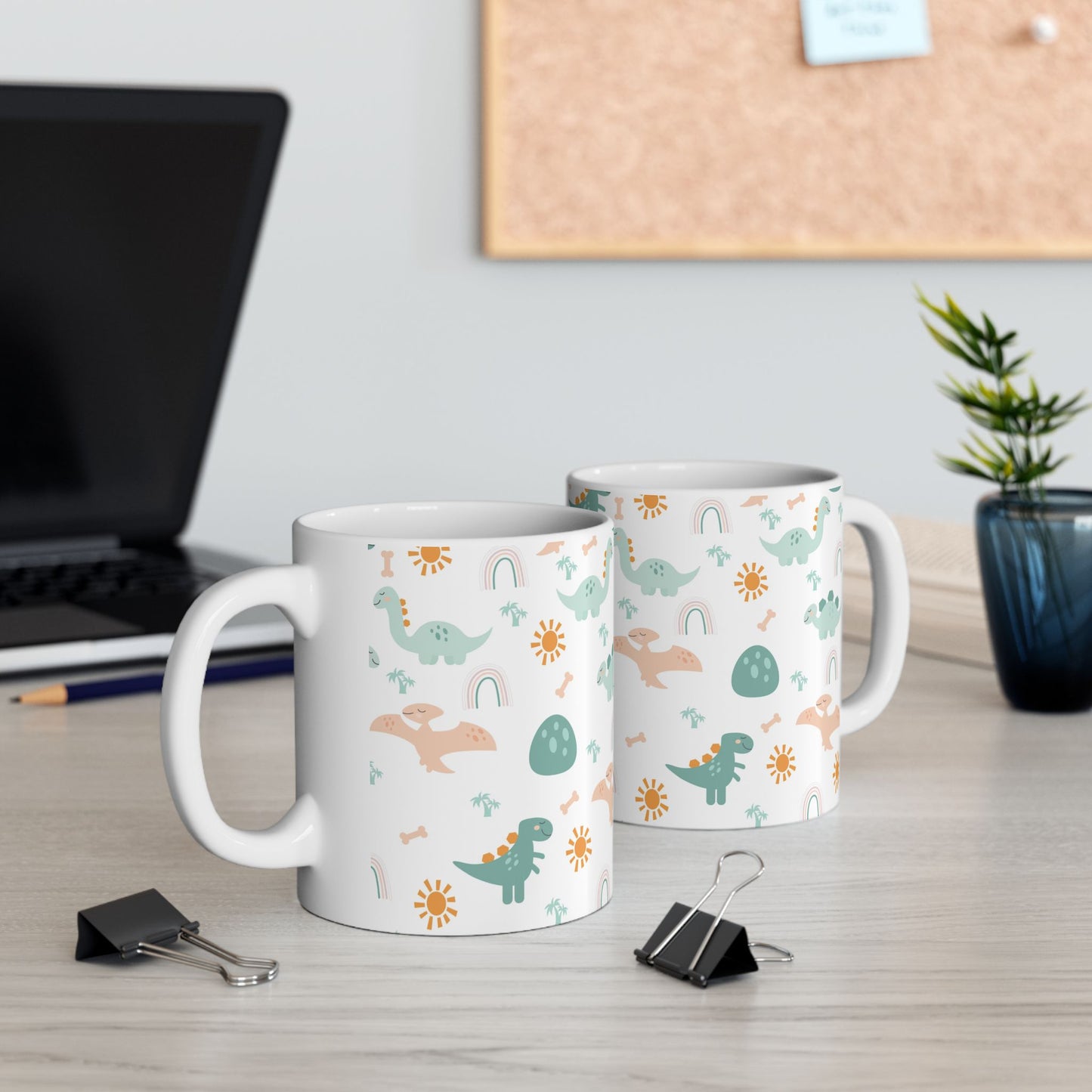Whimsical Dinosaur Ceramic Mug - Fun Kids Drinkware | 11oz & 15oz