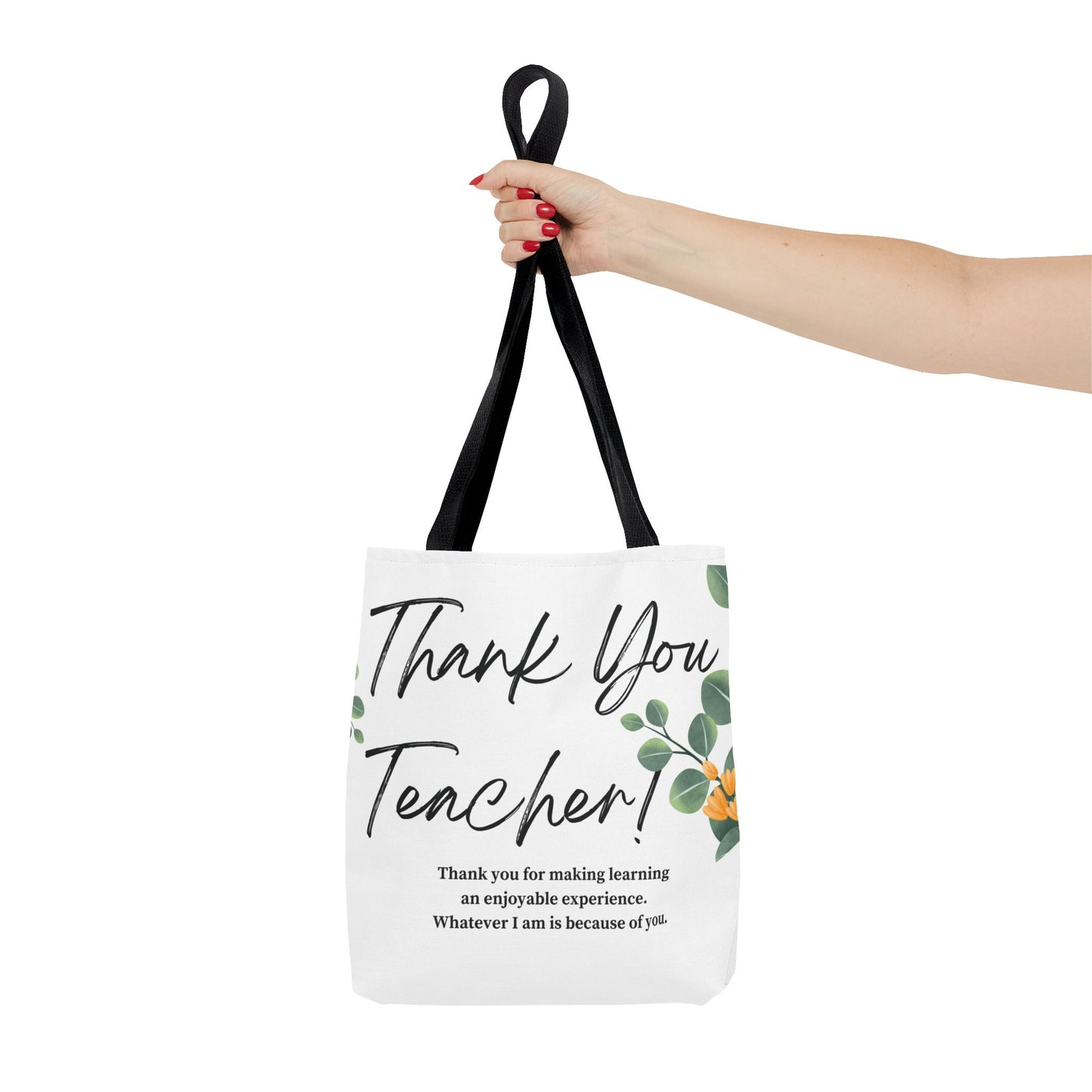 Thank You Teacher Tote Bag | Floral AOP Design | Appreciation Gift | Back to School | Teacher's Day | Eco-Friendly Carryall