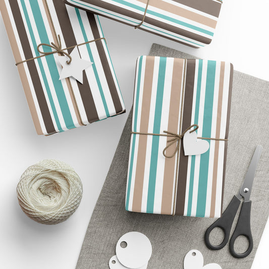 Chic Striped Wrapping Paper, Stylish Gift Wrap for Holidays, Birthday, Baby Showers, Eco-Friendly Gift Wrapping, Decorative Packaging Paper