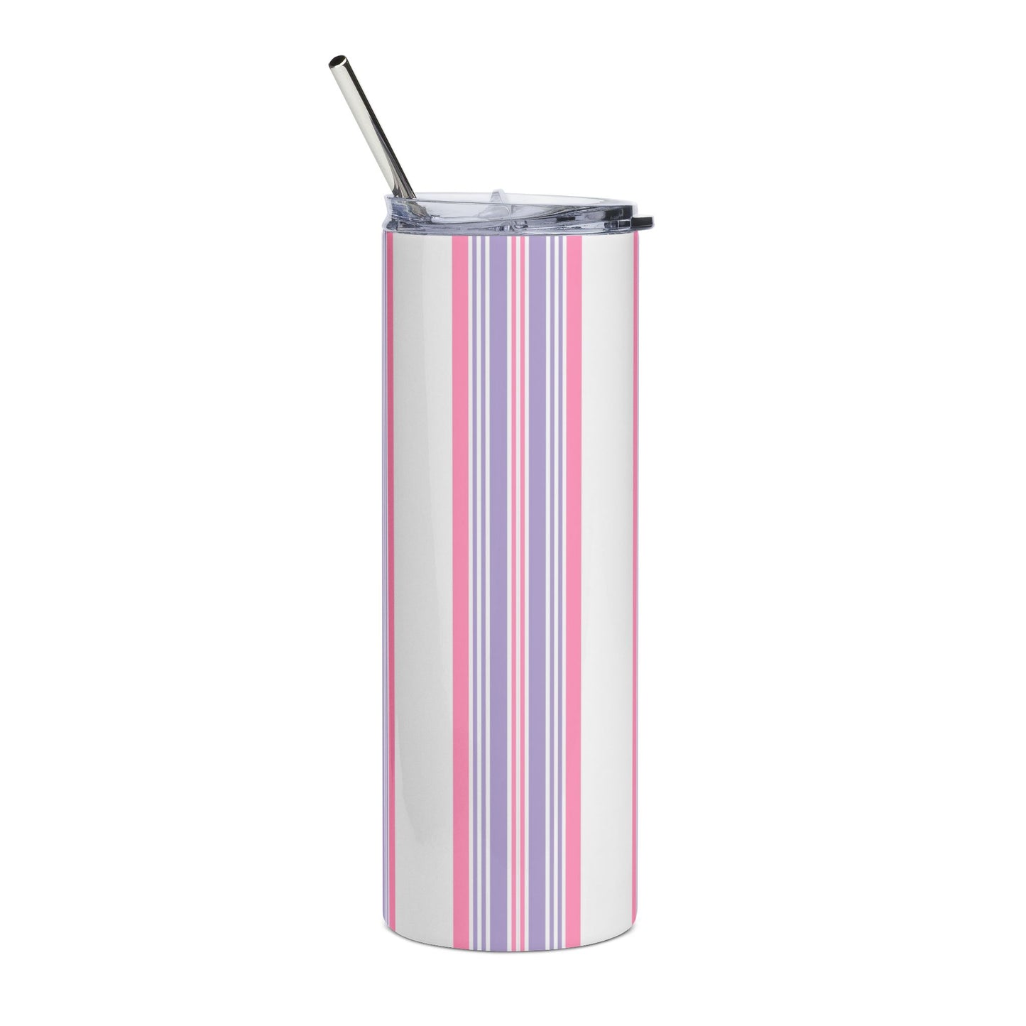 Stylish Stainless Steel Tumbler, 20oz - Colorful Striped Design, Perfect for Gifts, Summer Picnics, Travel Mugs, Drinkware